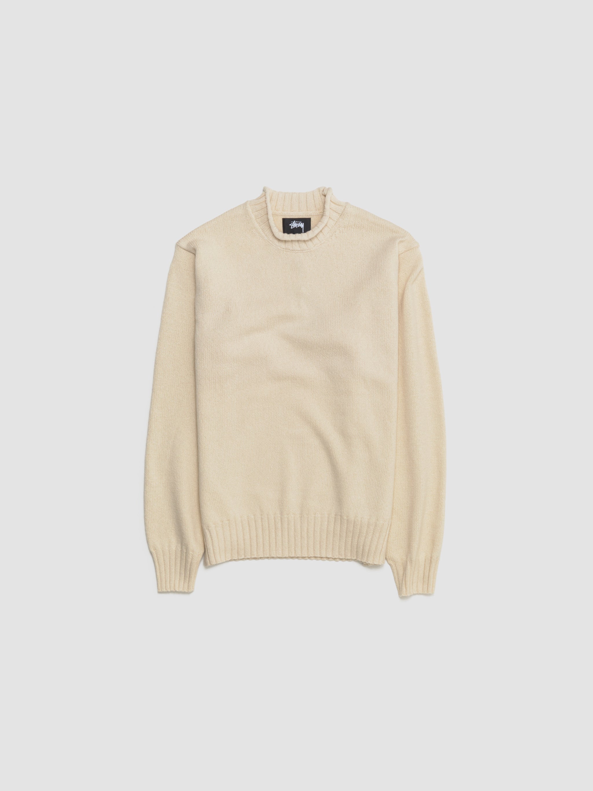 Tonal Mock Neck Sweater in Natural