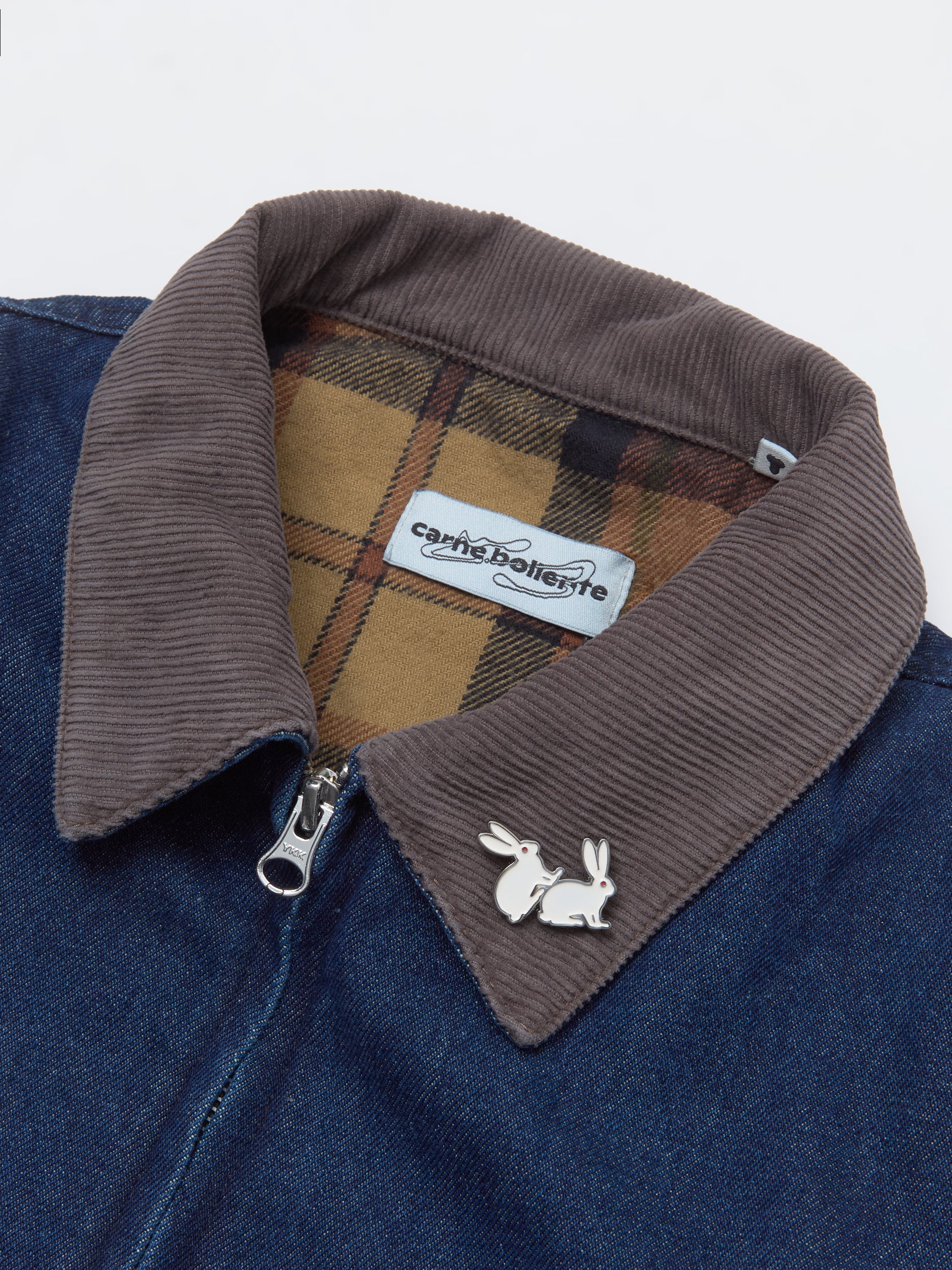 Moto Rabbit Jacket in Washed Blue