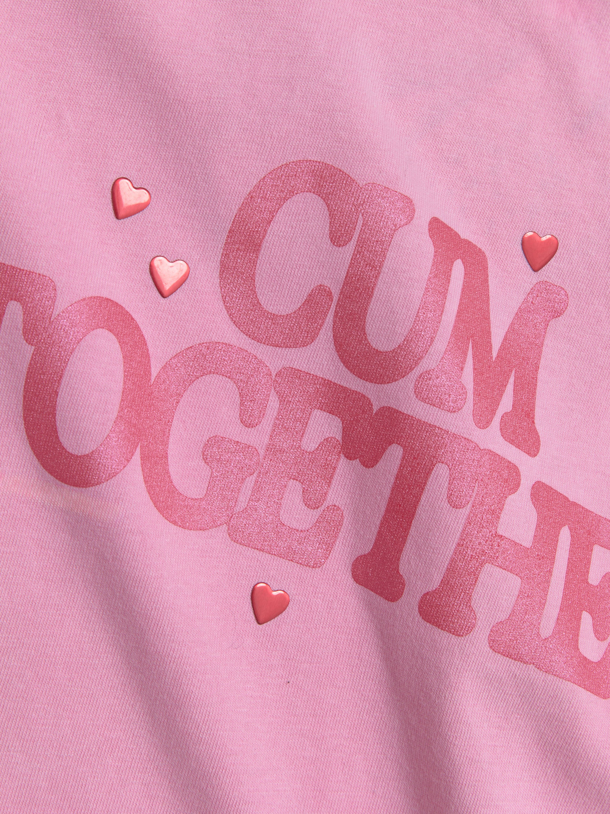 Love Together T-Shirt in Off-Pink
