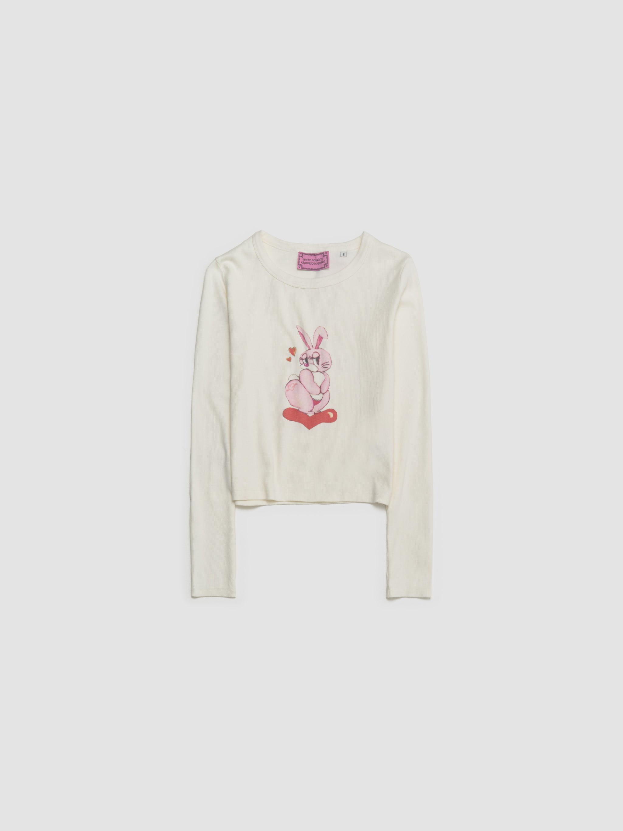 Love Bunny Long Sleeve T-Shirt in Off-White