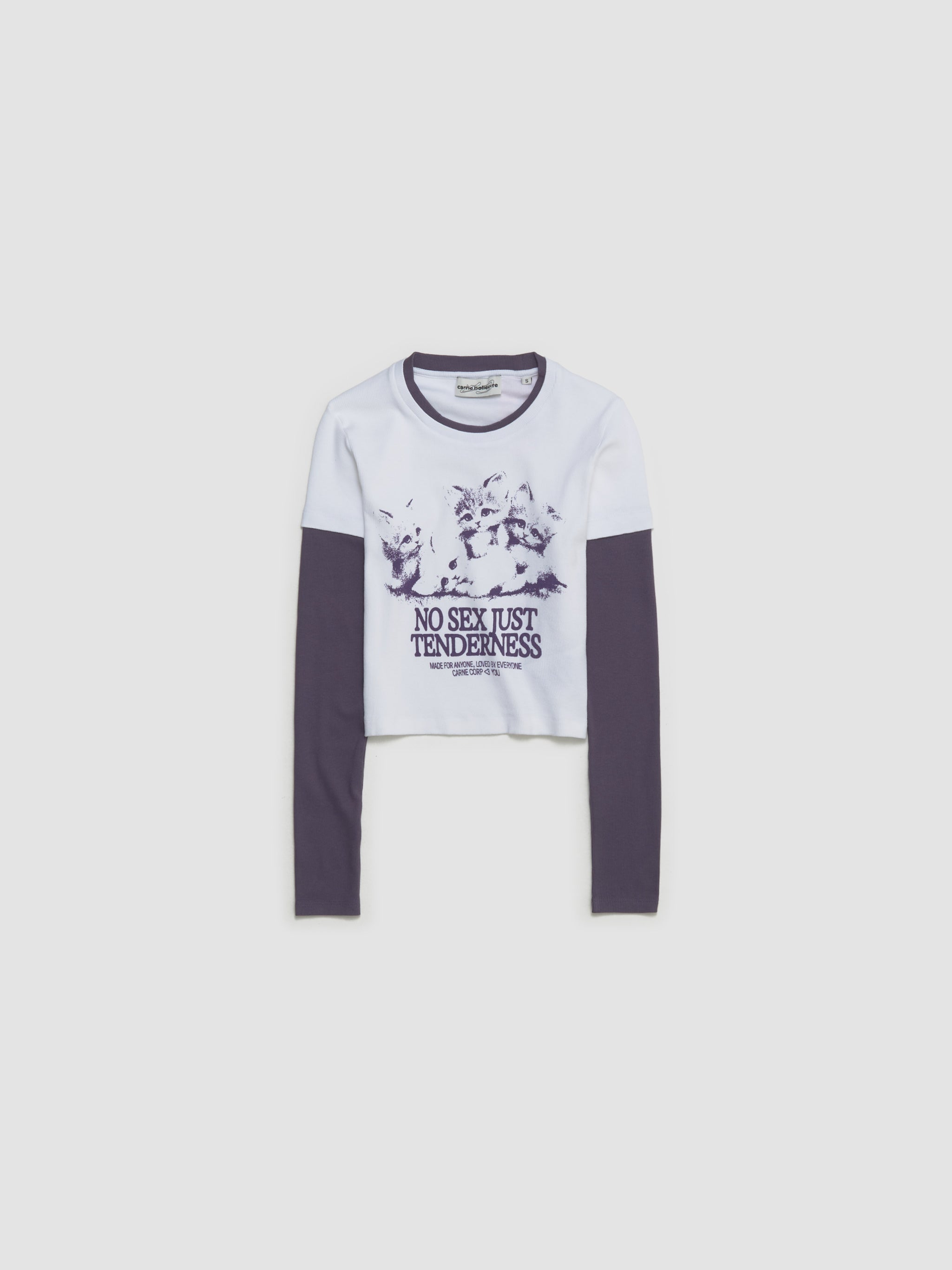 Kitten Crush Long Sleeve T-Shirt in White