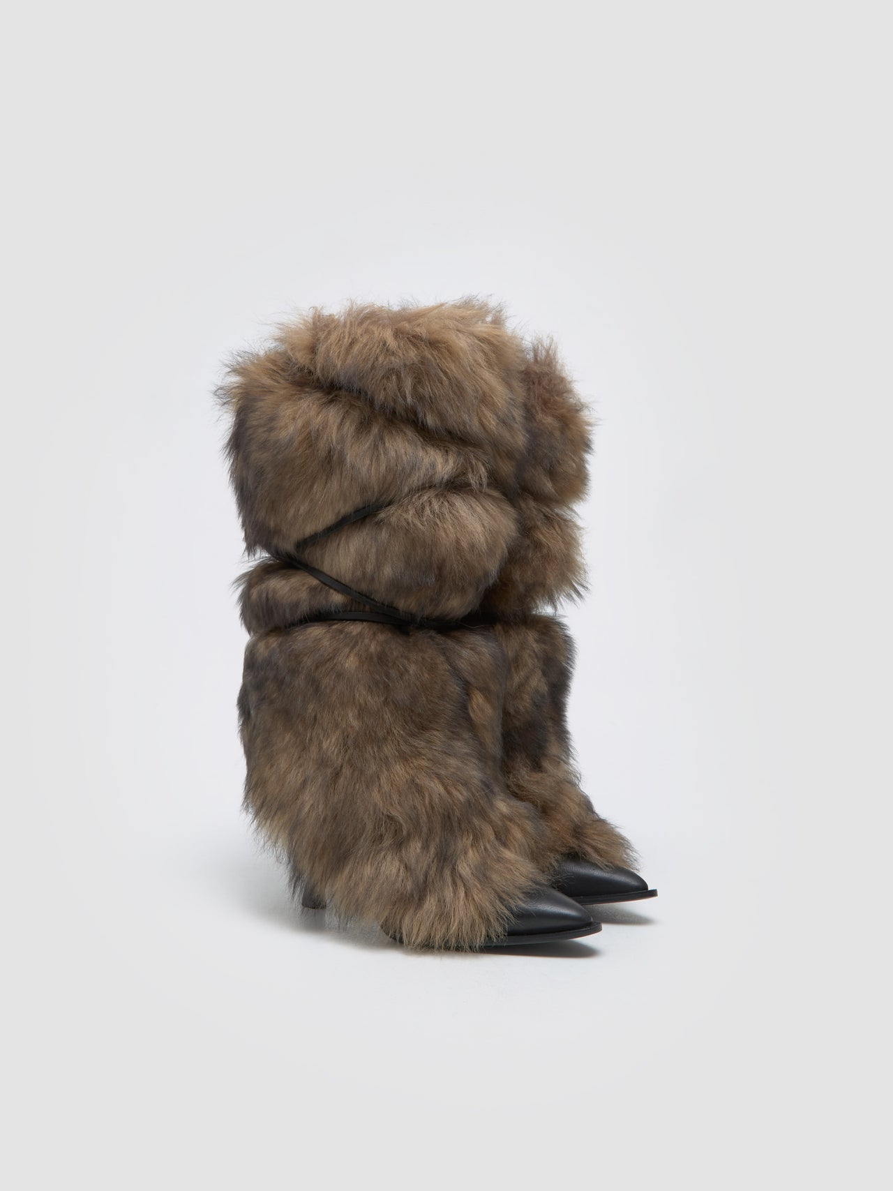 x Ambush Women's Fur Heel in Brown