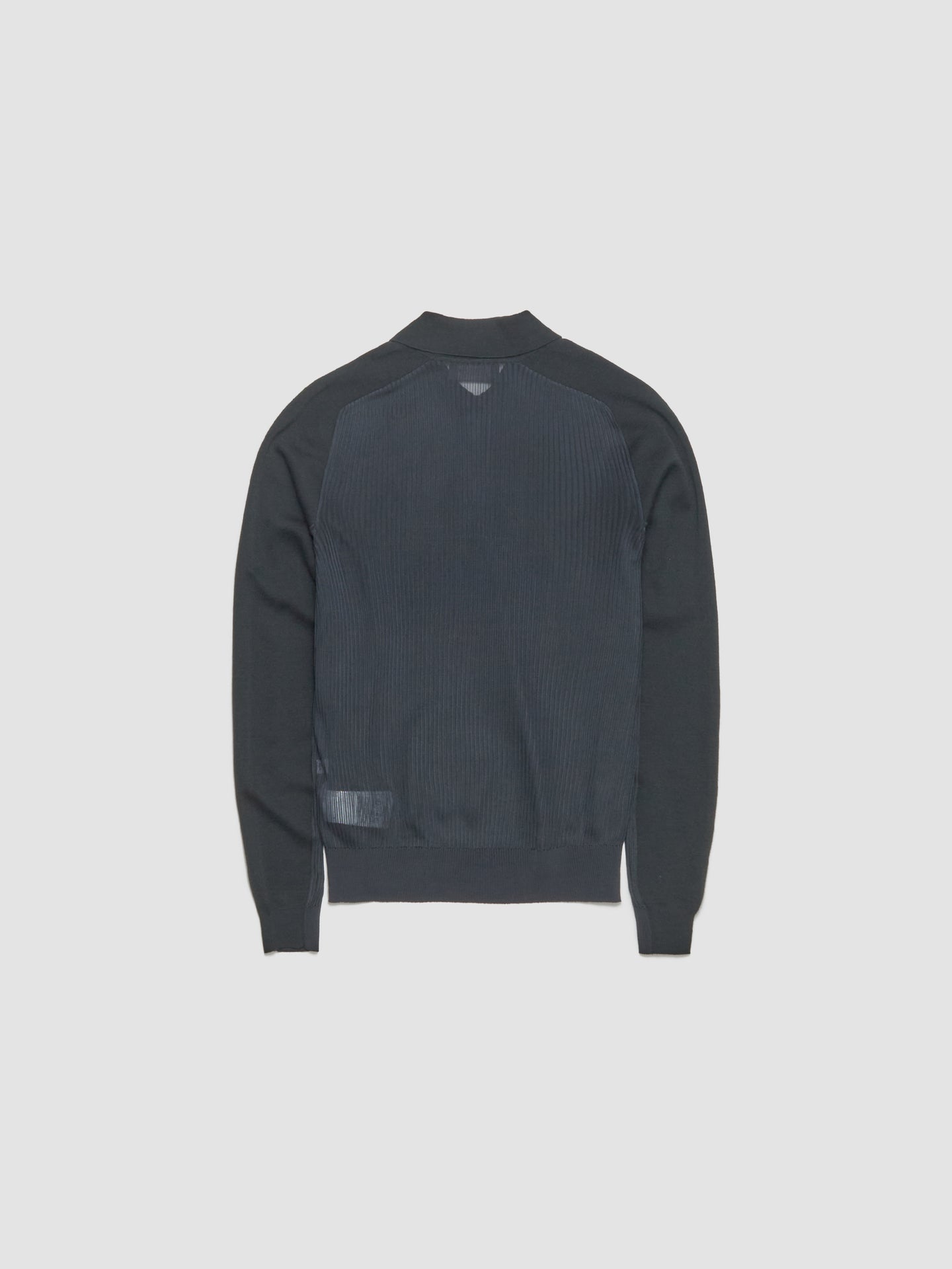 Long Sleeve Polo in Dark Green