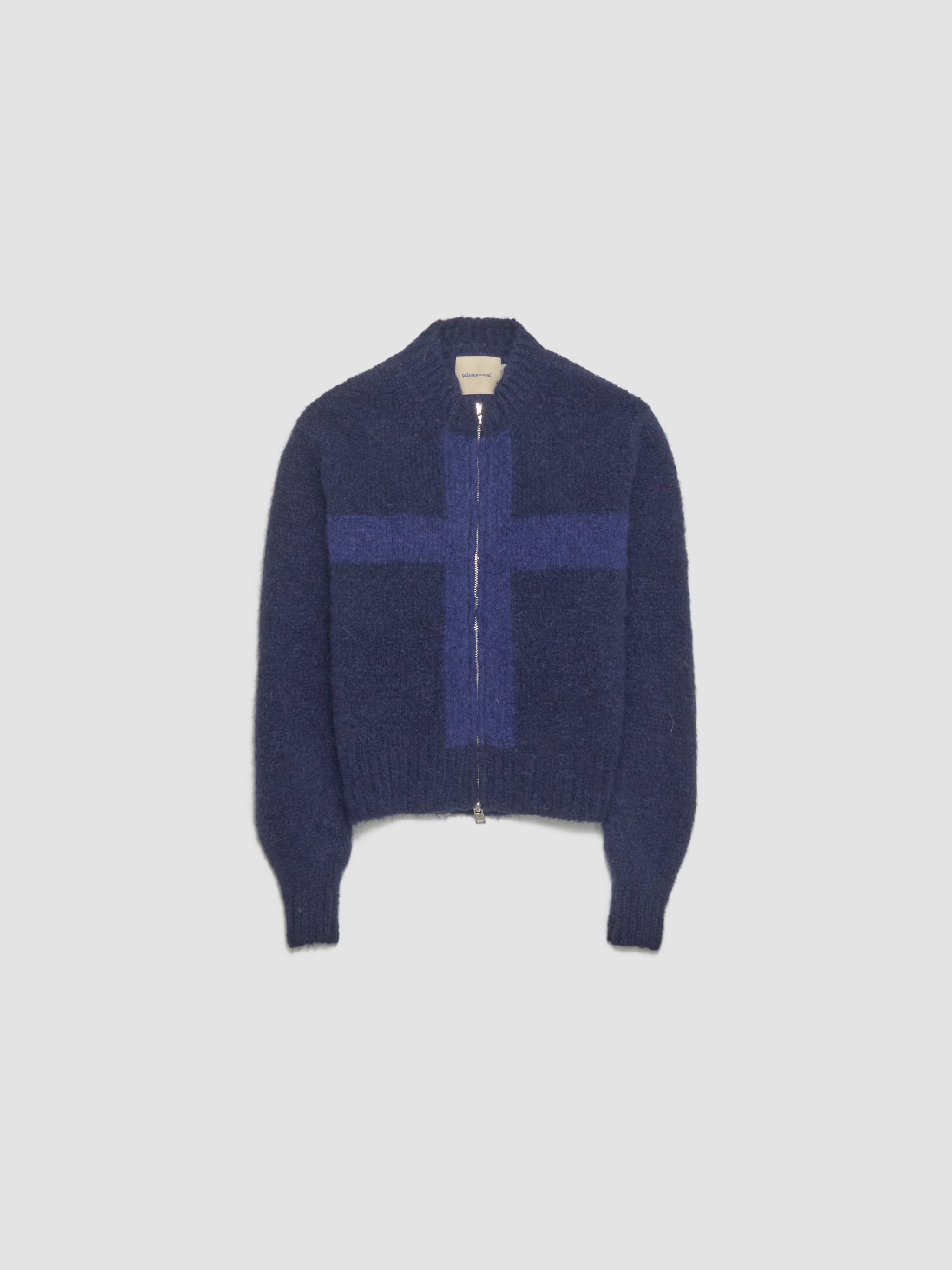 Cruz Zipped Cardigan in Blue