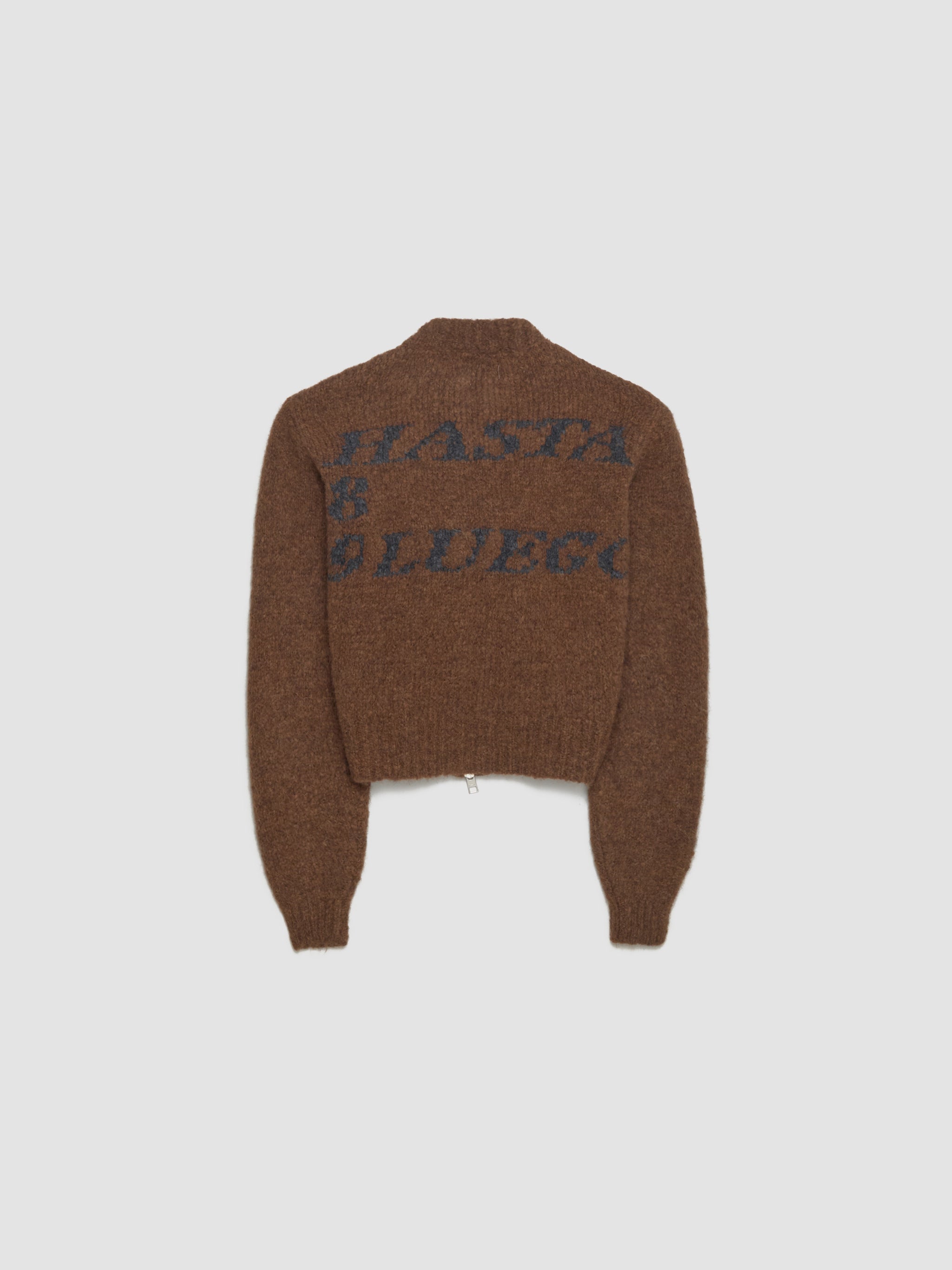 Hasta Luego Zipped Cardigan in Brown