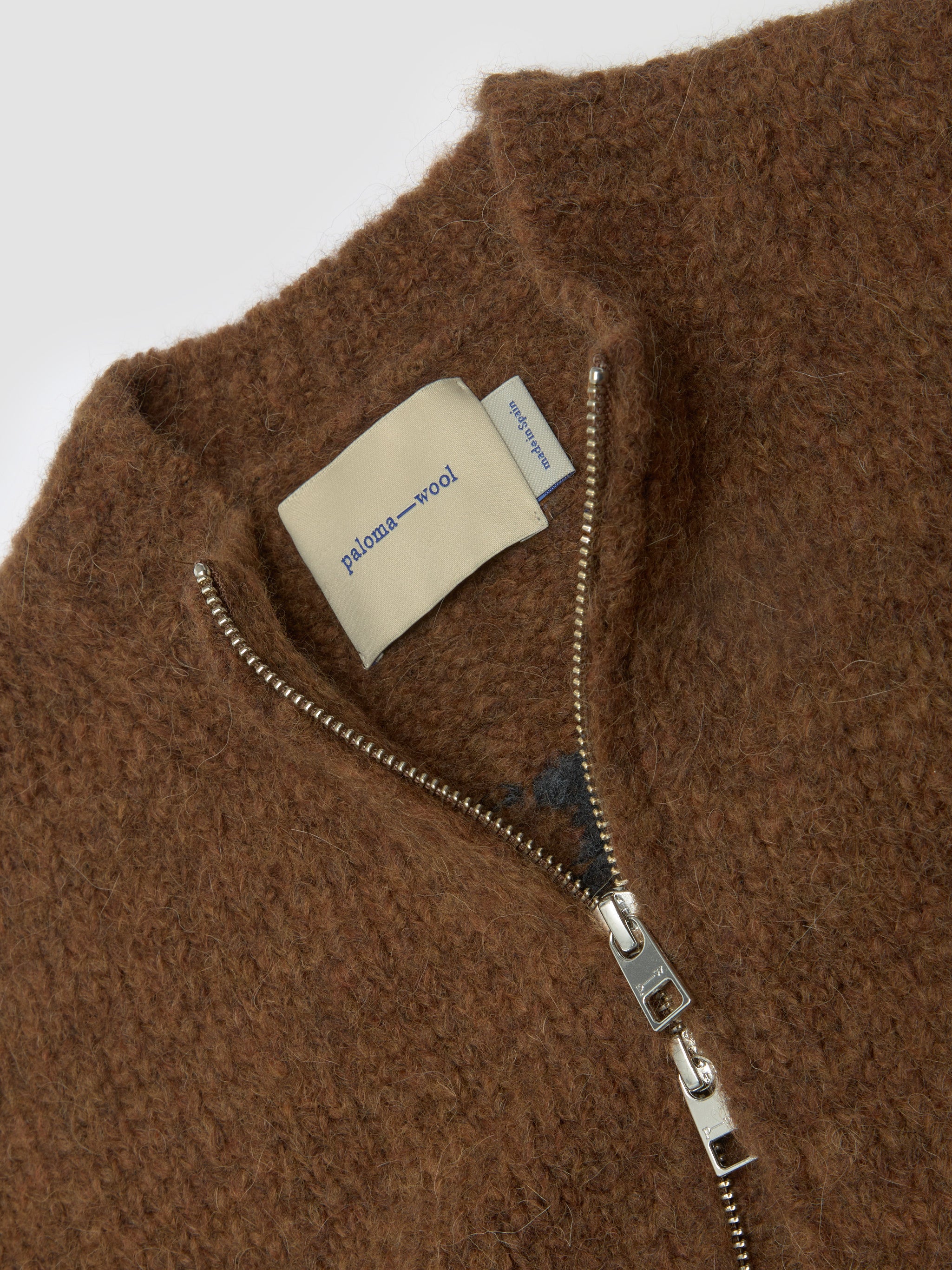 Hasta Luego Zipped Cardigan in Brown