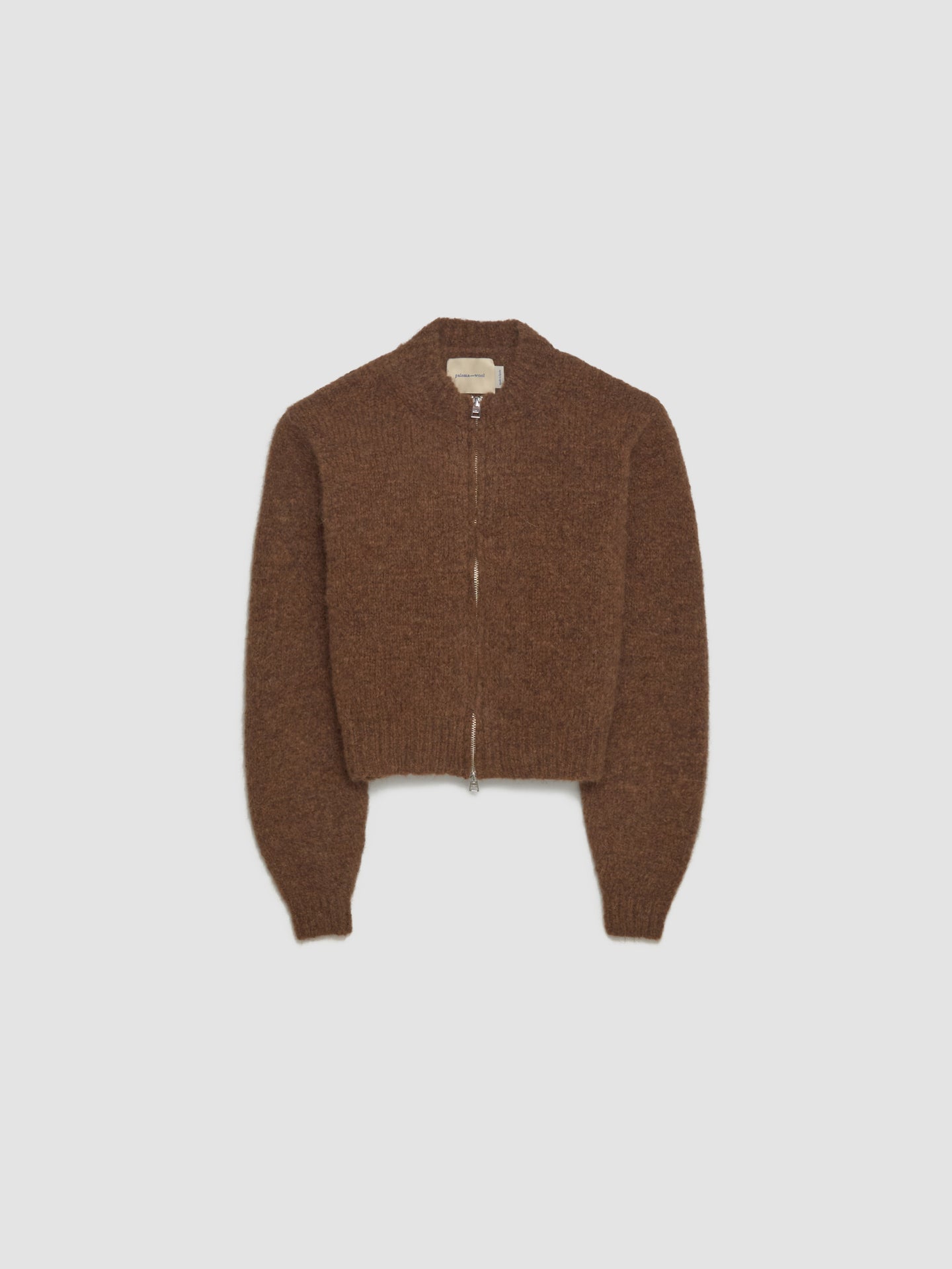 Hasta Luego Zipped Cardigan in Brown