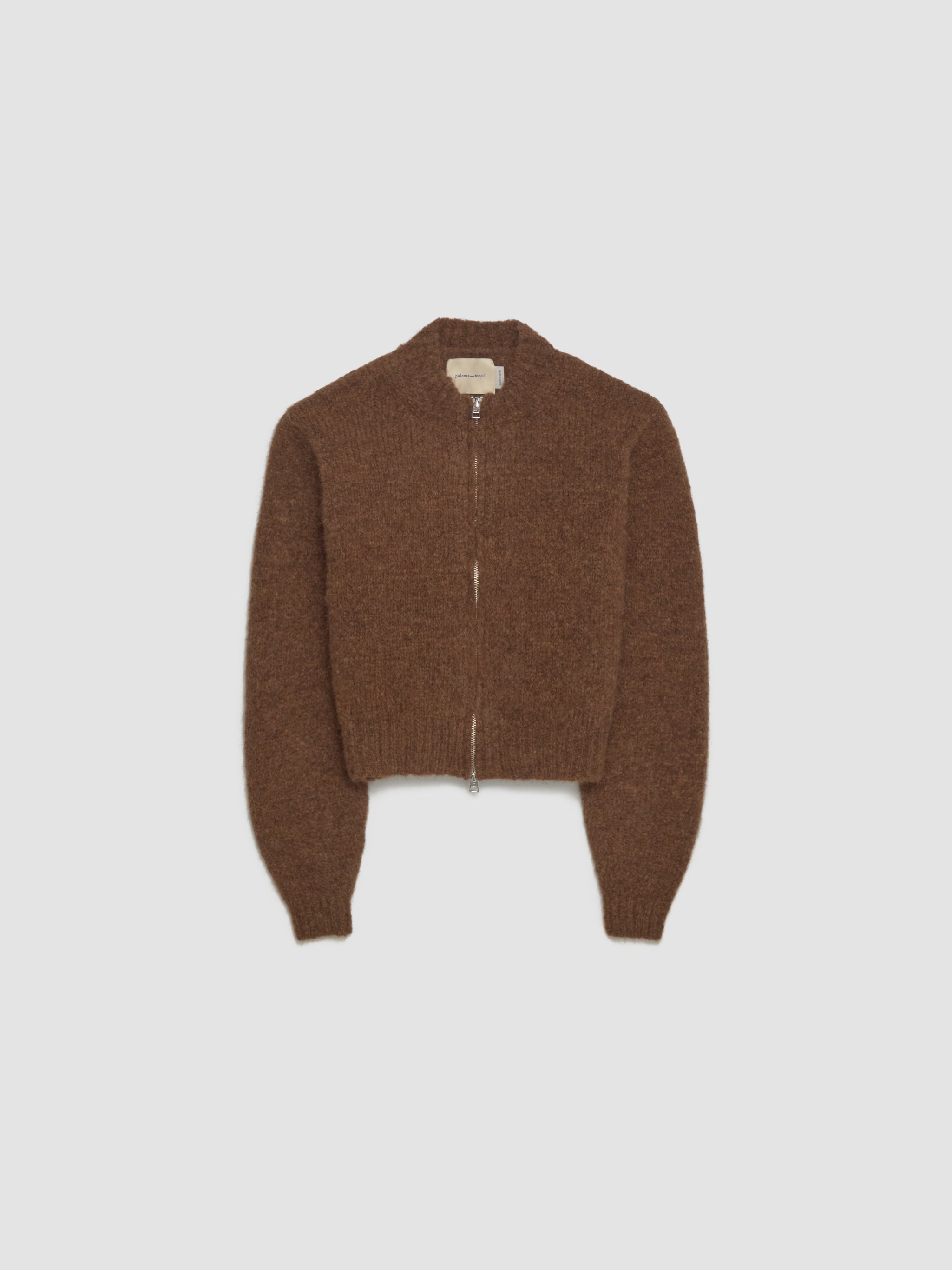 Hasta Luego Zipped Cardigan in Brown