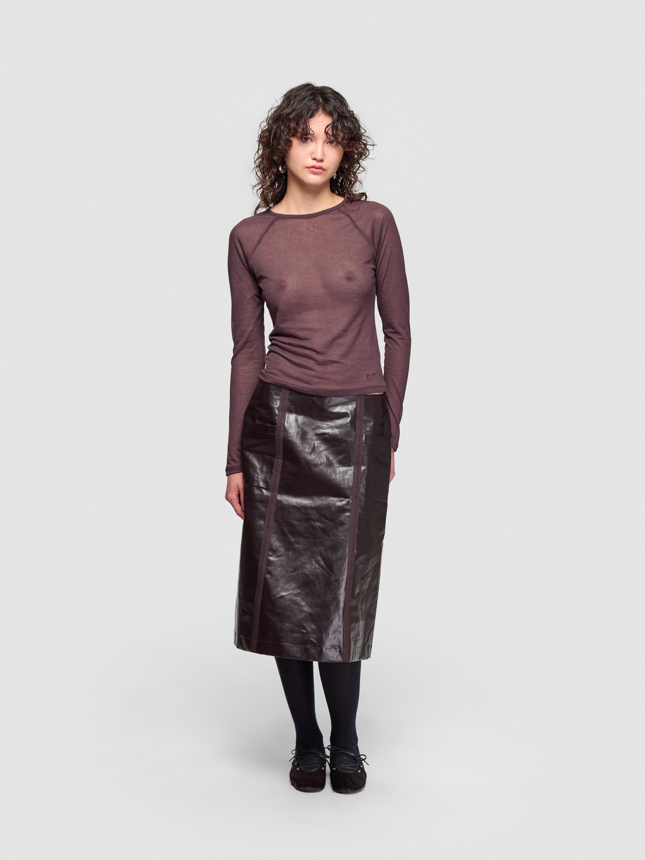 Fuster Midi Skirt in Brown
