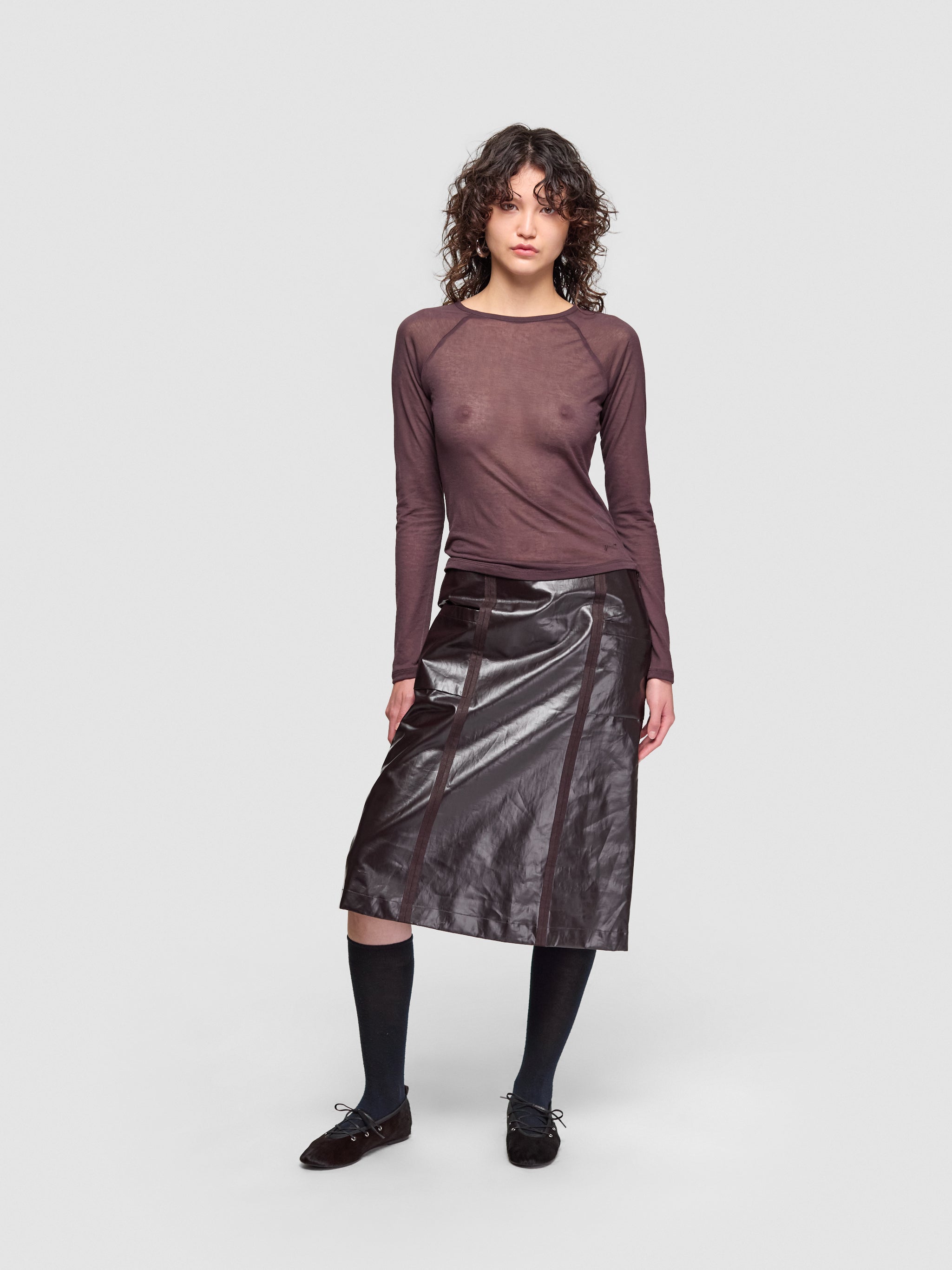 Pina Lace-up Ballerina in Brown