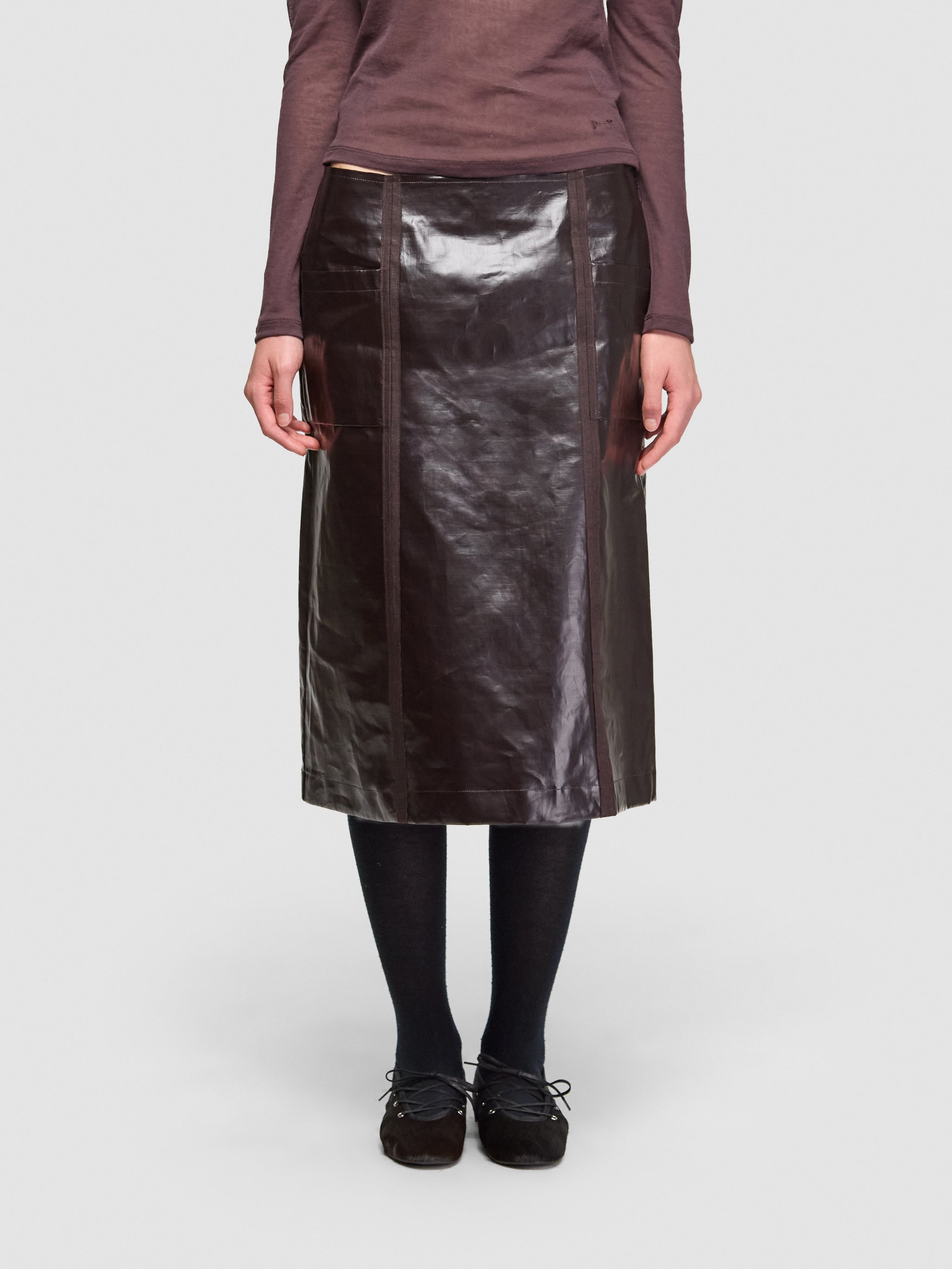 Fuster Midi Skirt in Brown