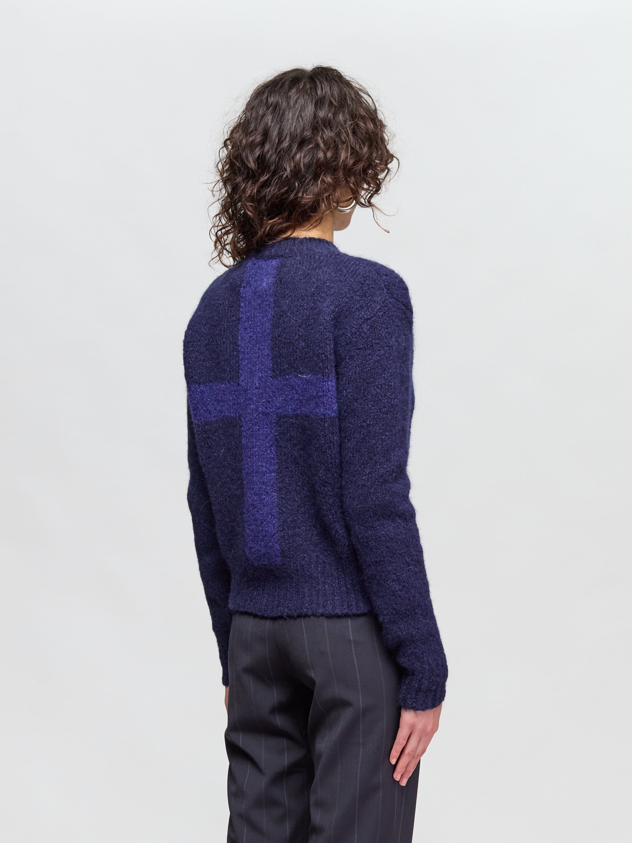 Cruz Zipped Cardigan in Blue