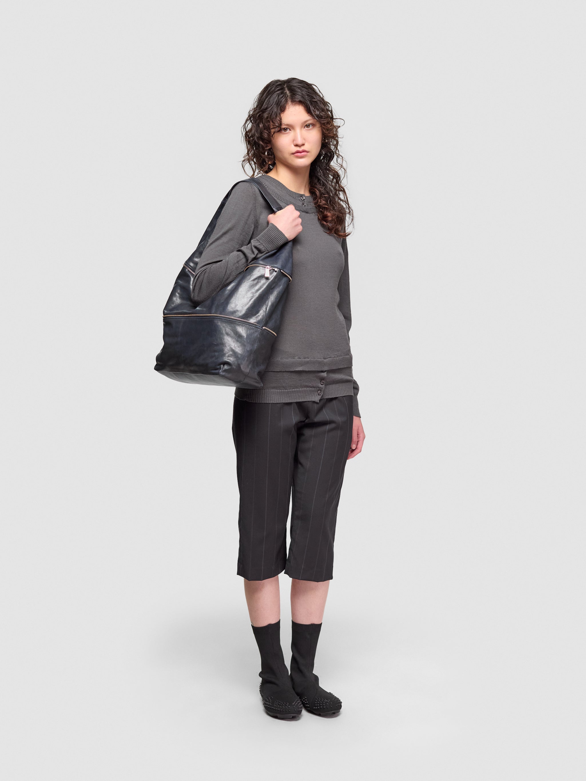 Riba Zip Bag in Greyish Blue