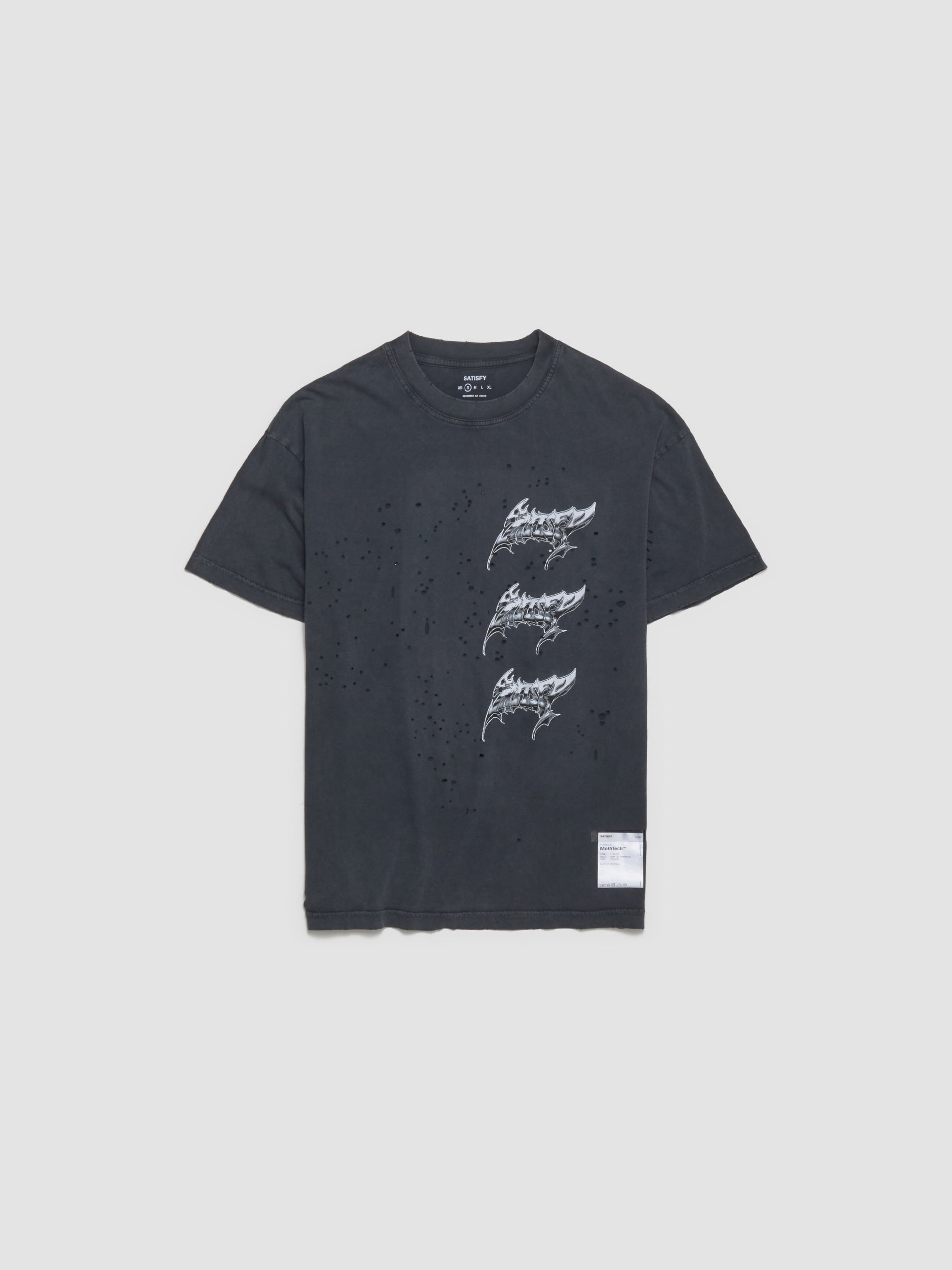 MothTech Logo T-Shirt in Aged Black