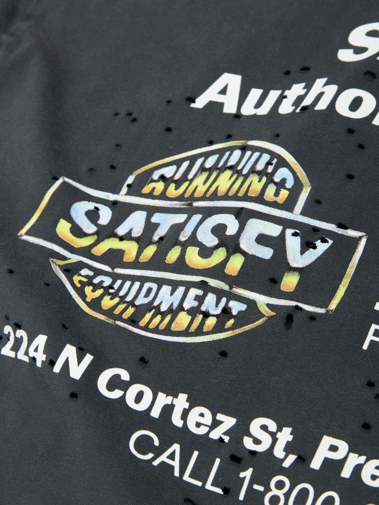 Cropped MothTech T-Shirt in Aged Black