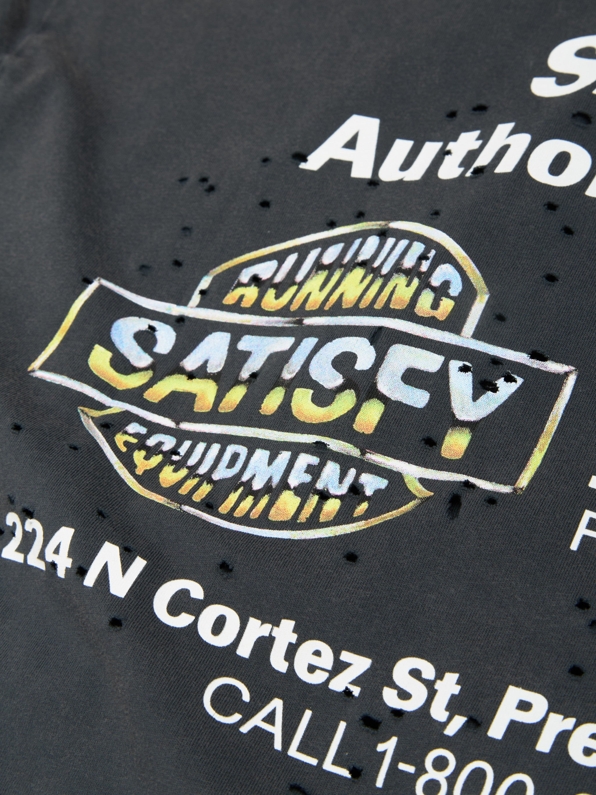 Cropped MothTech T-Shirt in Aged Black