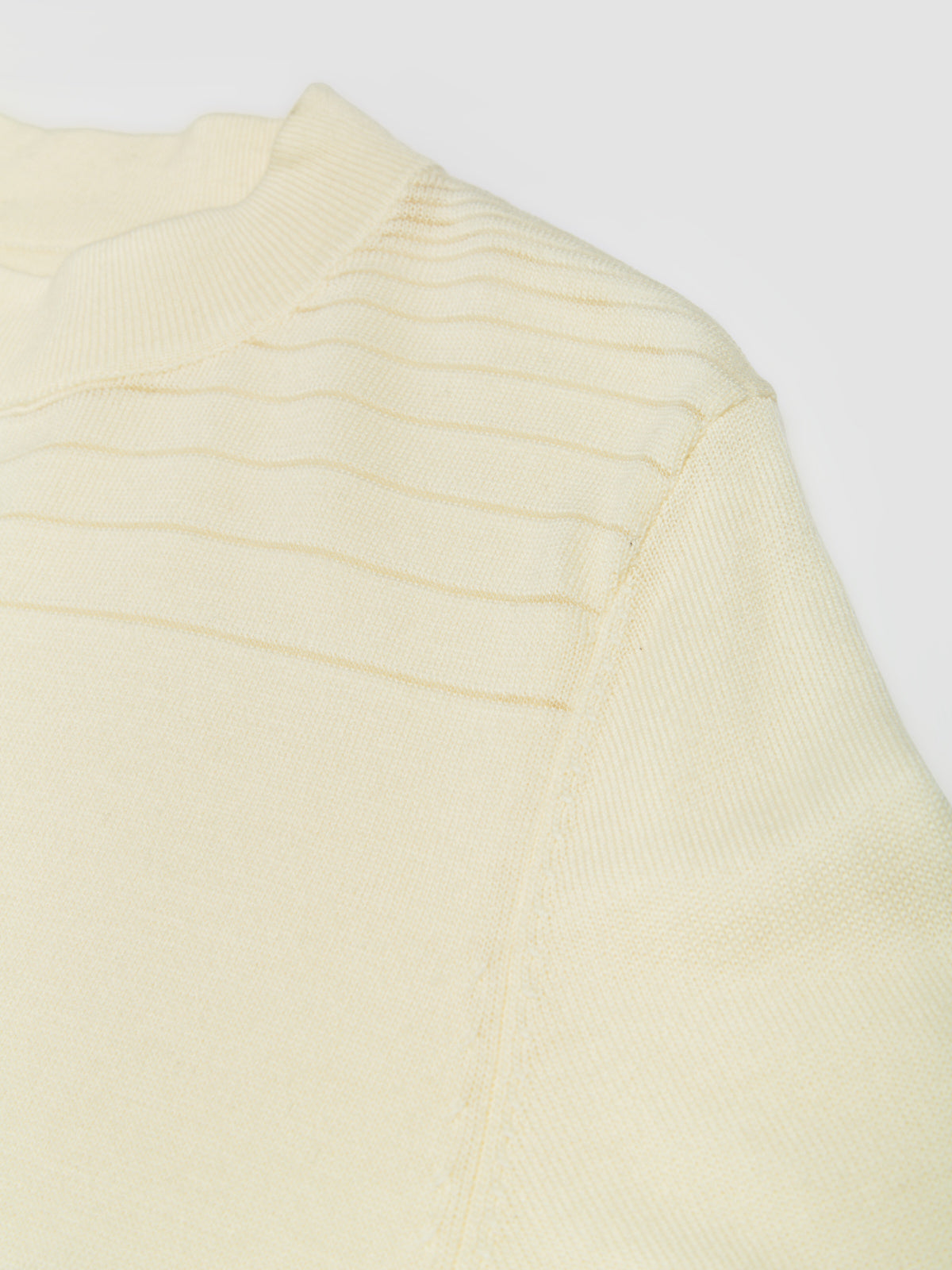 Gradient Stripes Merino Wool Knit in Ivory