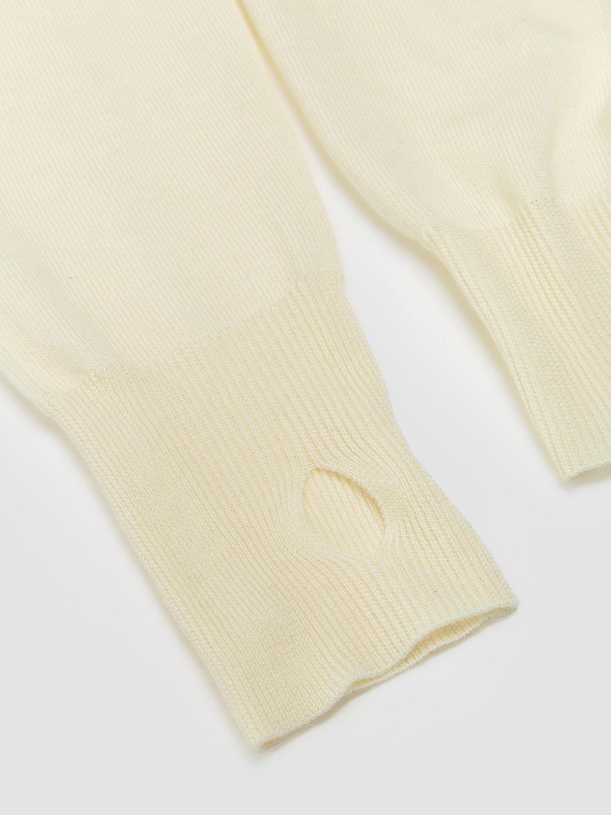 Gradient Stripes Merino Wool Knit in Ivory