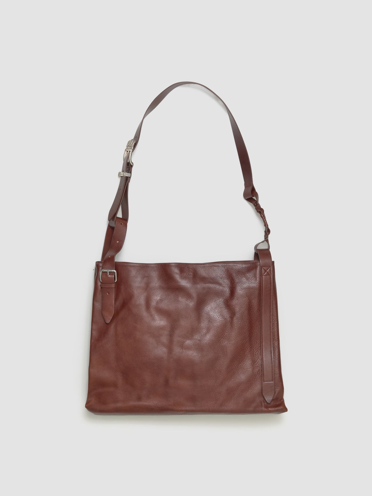 Crown Buckle Tote Bag in Wine Red