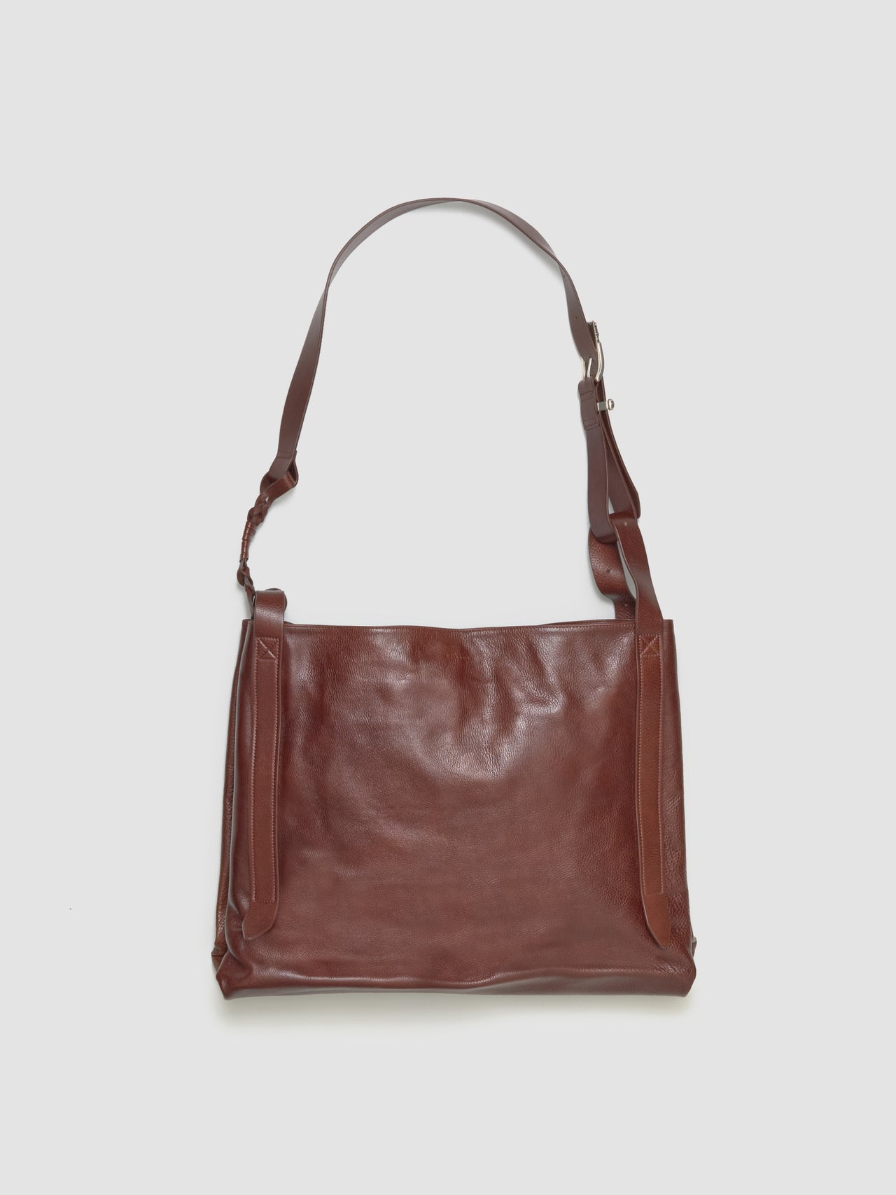 Crown Buckle Tote Bag in Wine Red