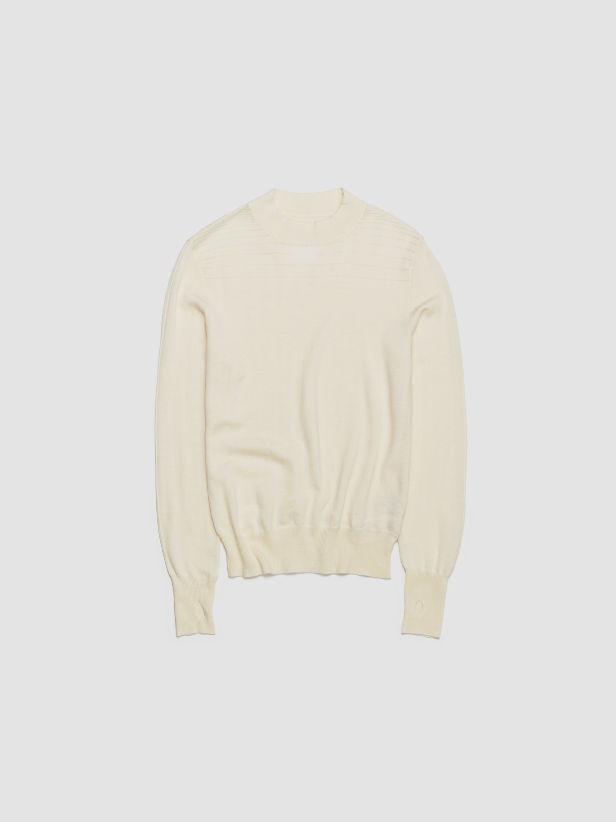 Gradient Stripes Merino Wool Knit in Ivory