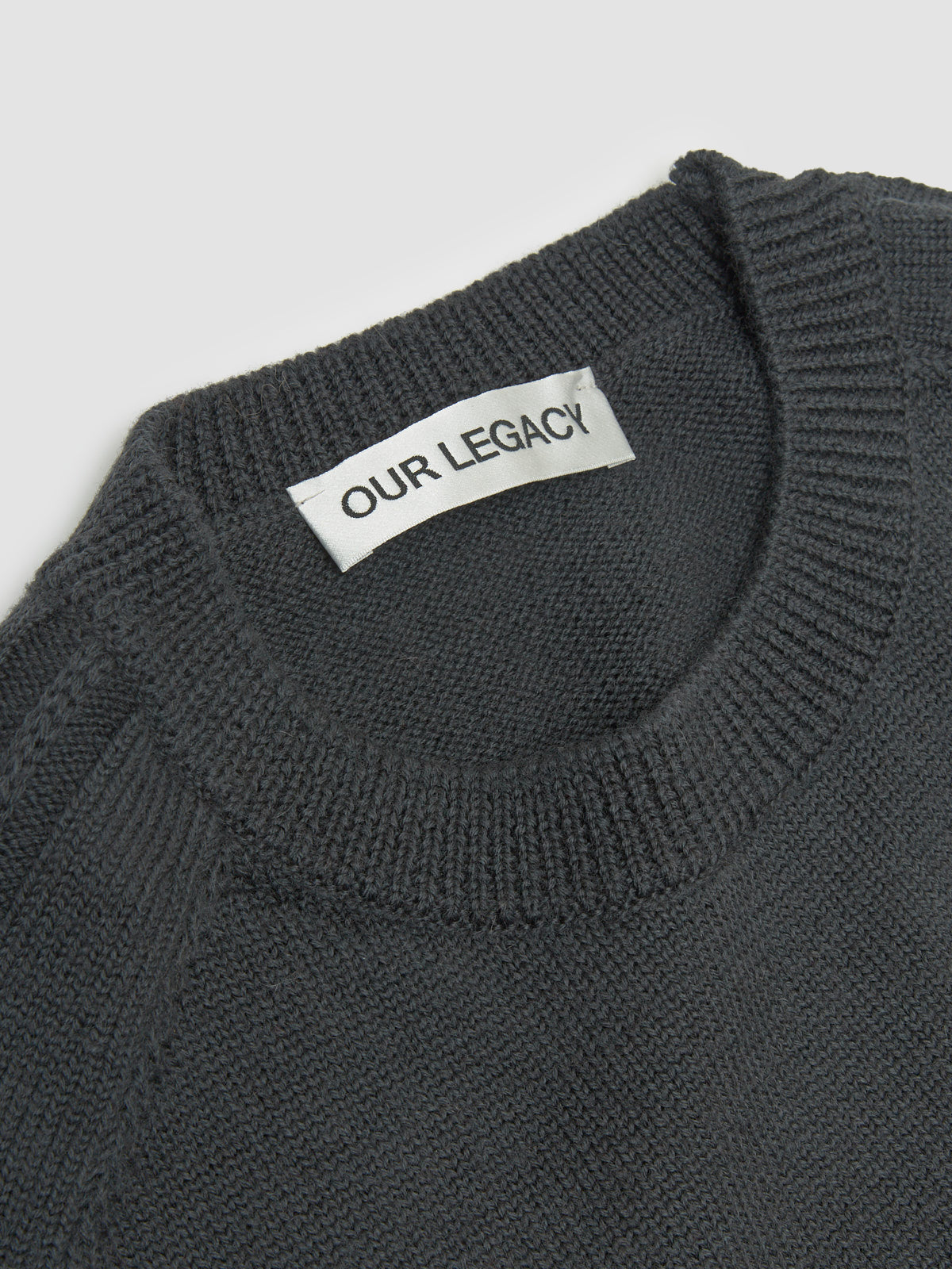 True Roundneck in Off Black Rustic Merino