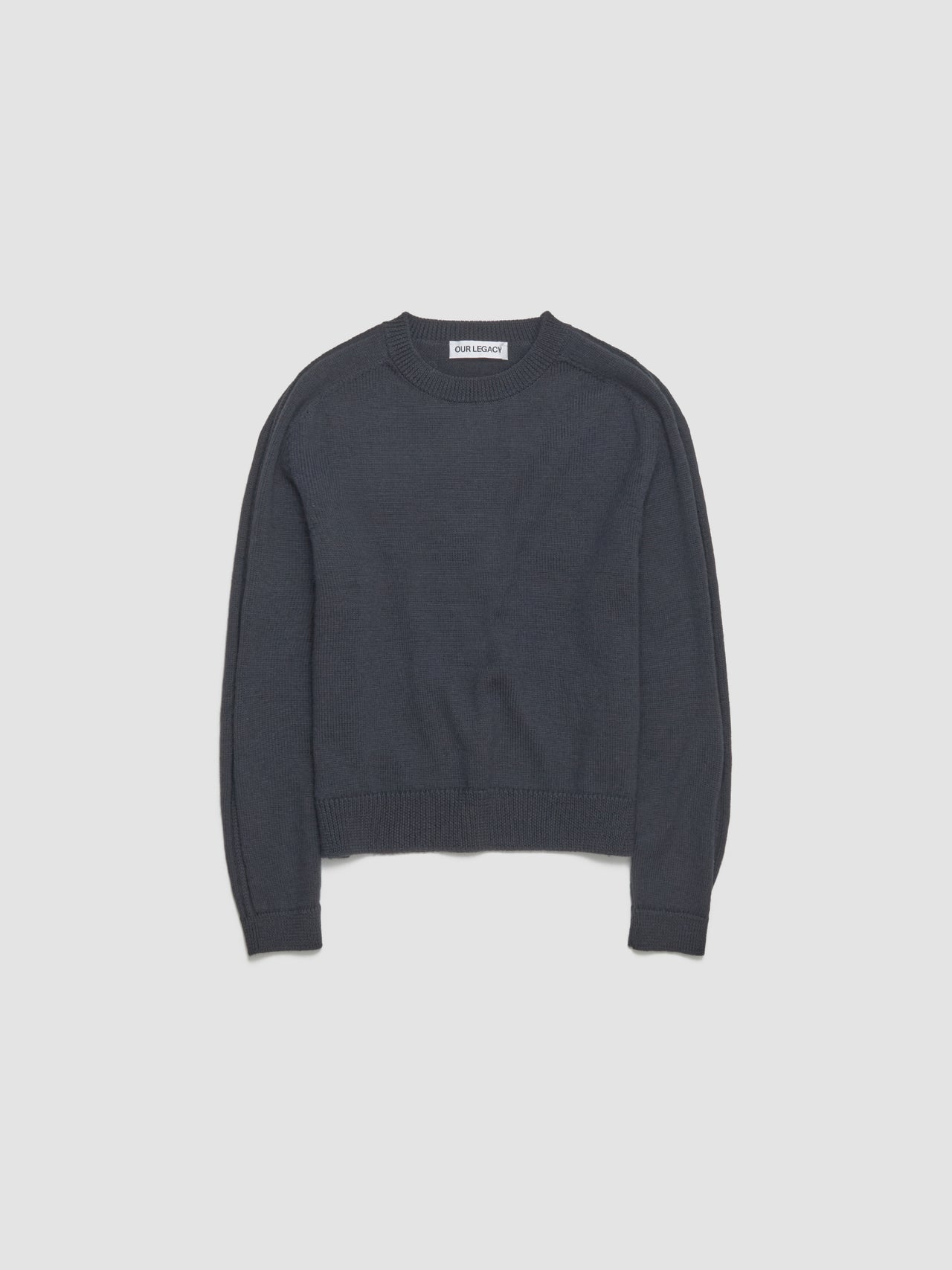 True Roundneck in Off Black Rustic Merino