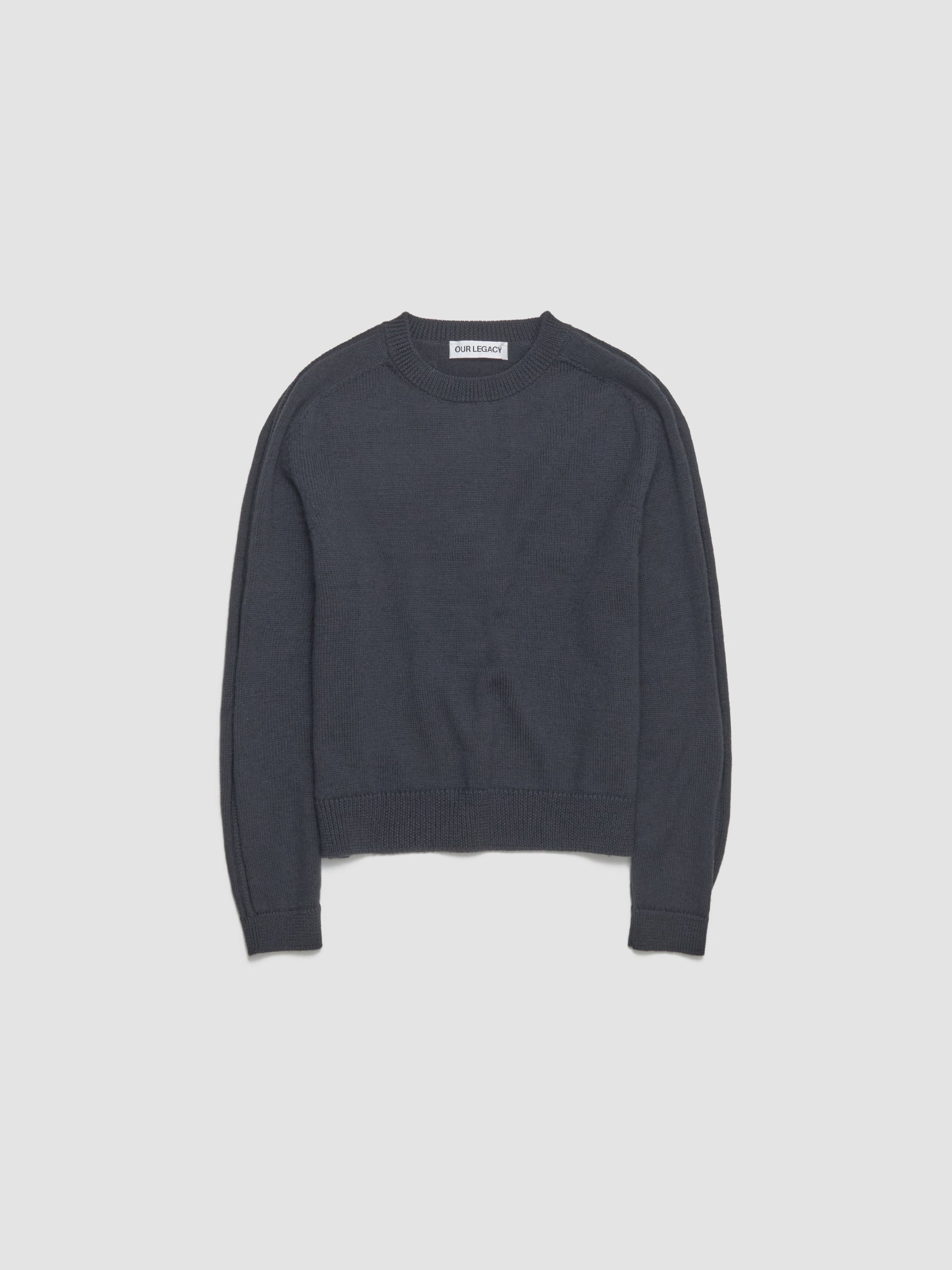 True Roundneck in Off Black Rustic Merino