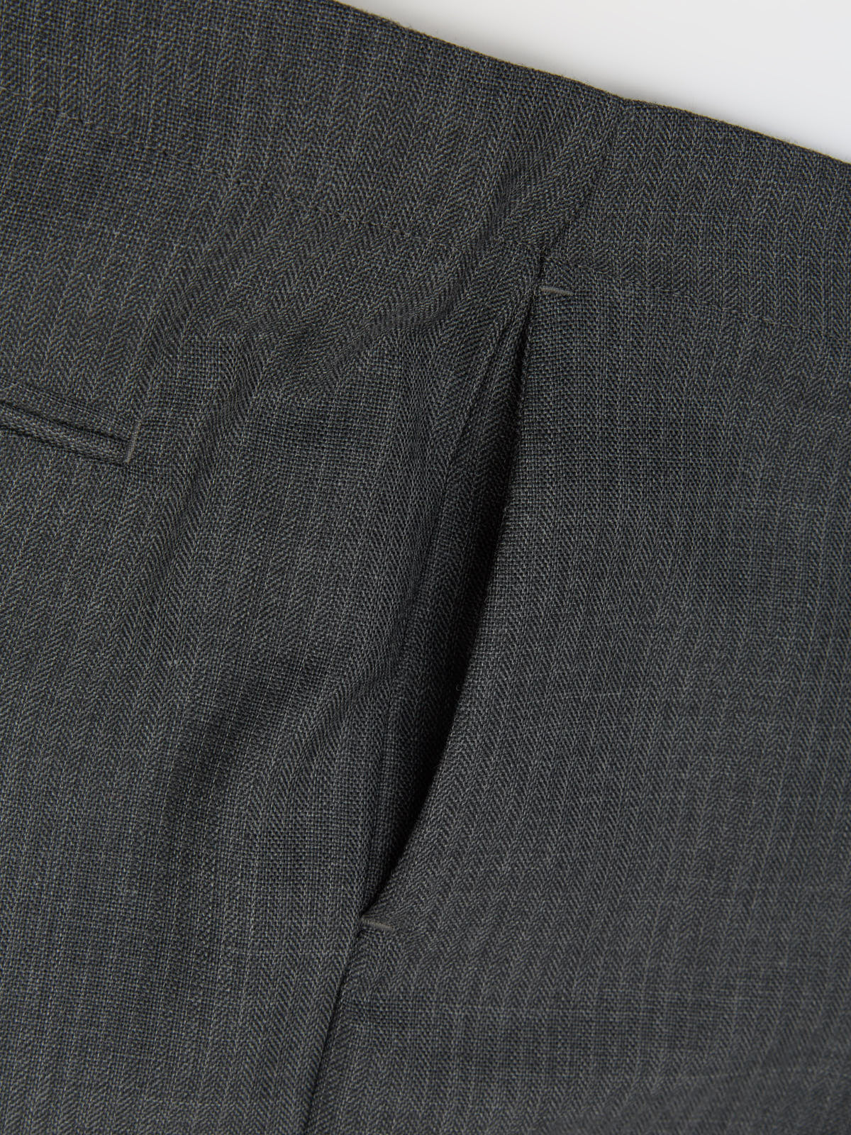 Poise Trousers in Smoke Grey Micro Herringbone