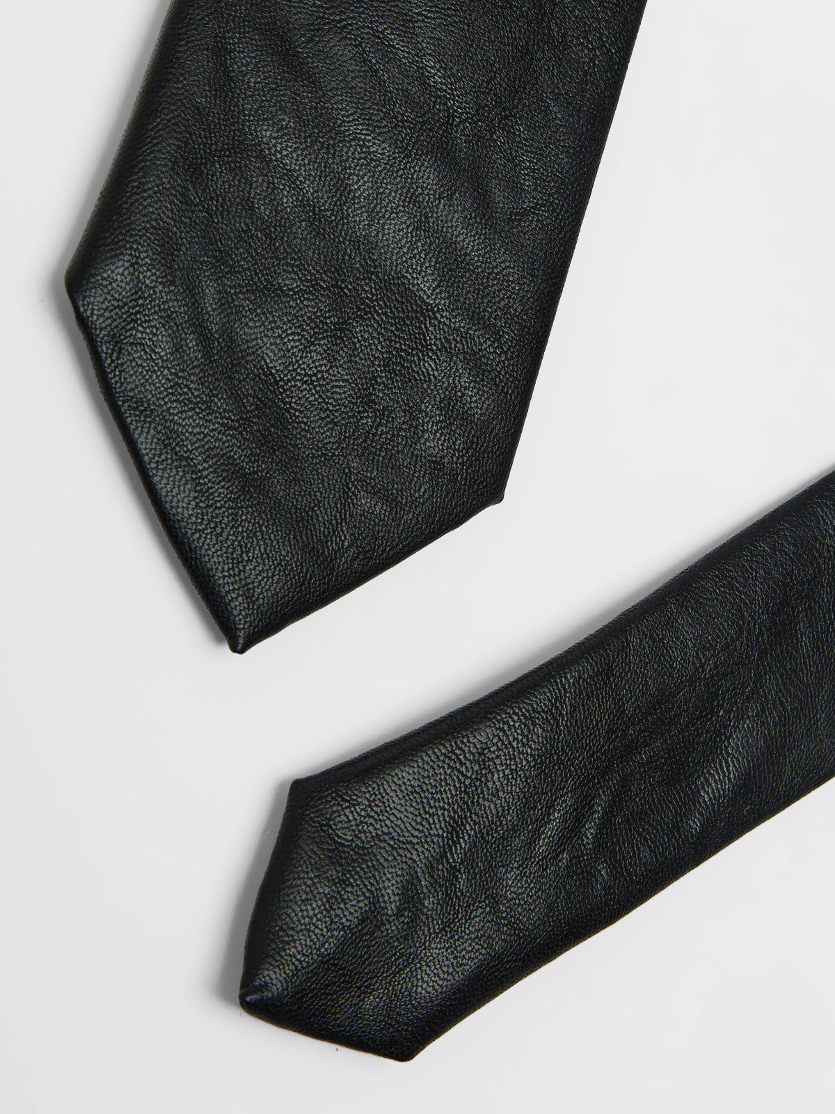 Tie in Black in Real Fake Leather