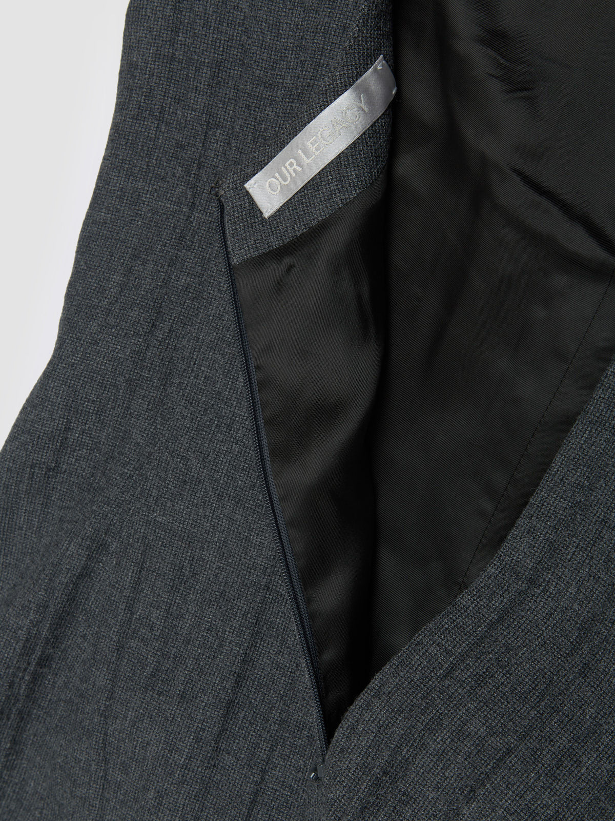 Firm Dress in Stone Grey Plisse Wool