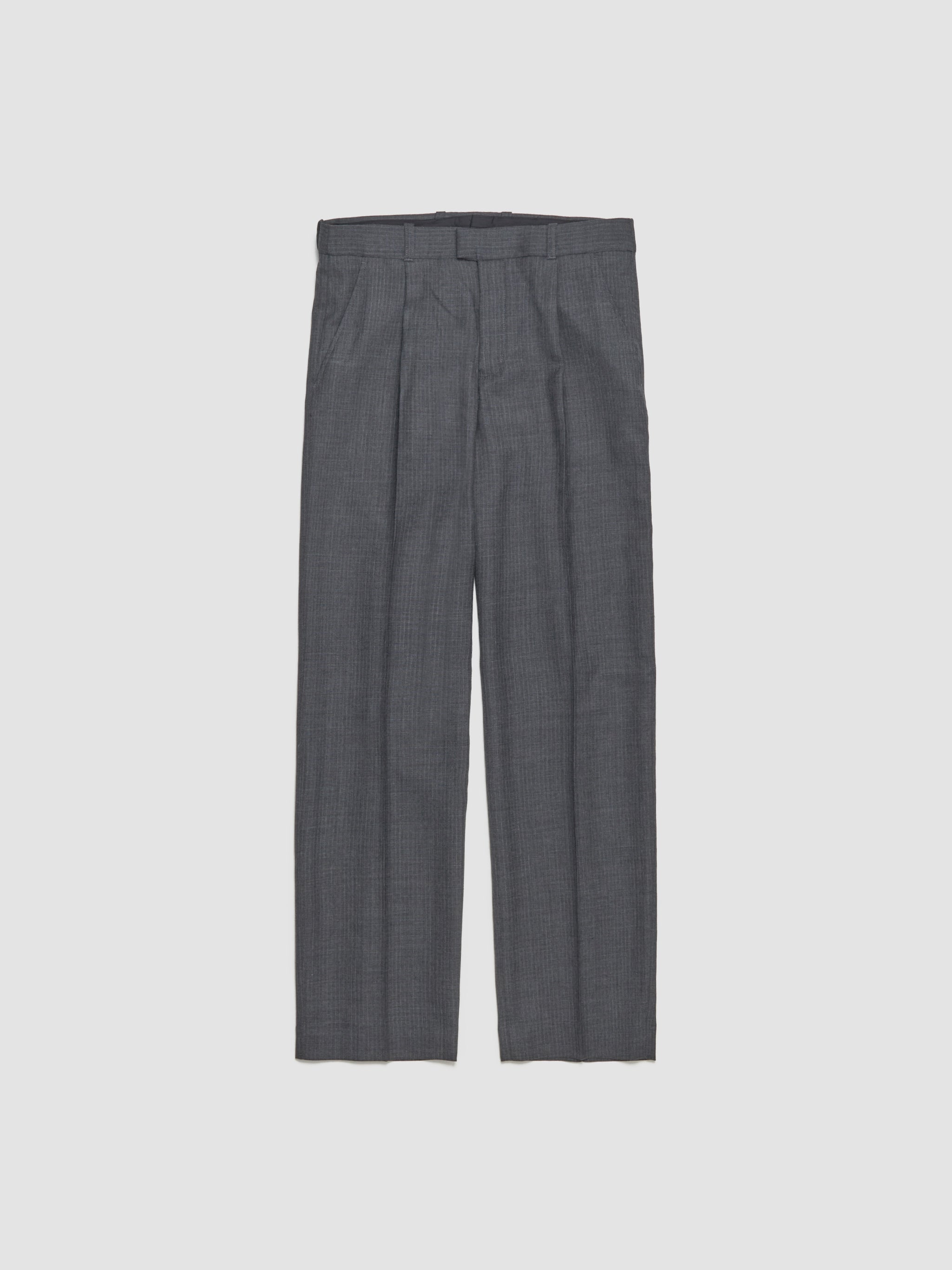 Slack Trouser in Smoke Grey Micro Herringbone