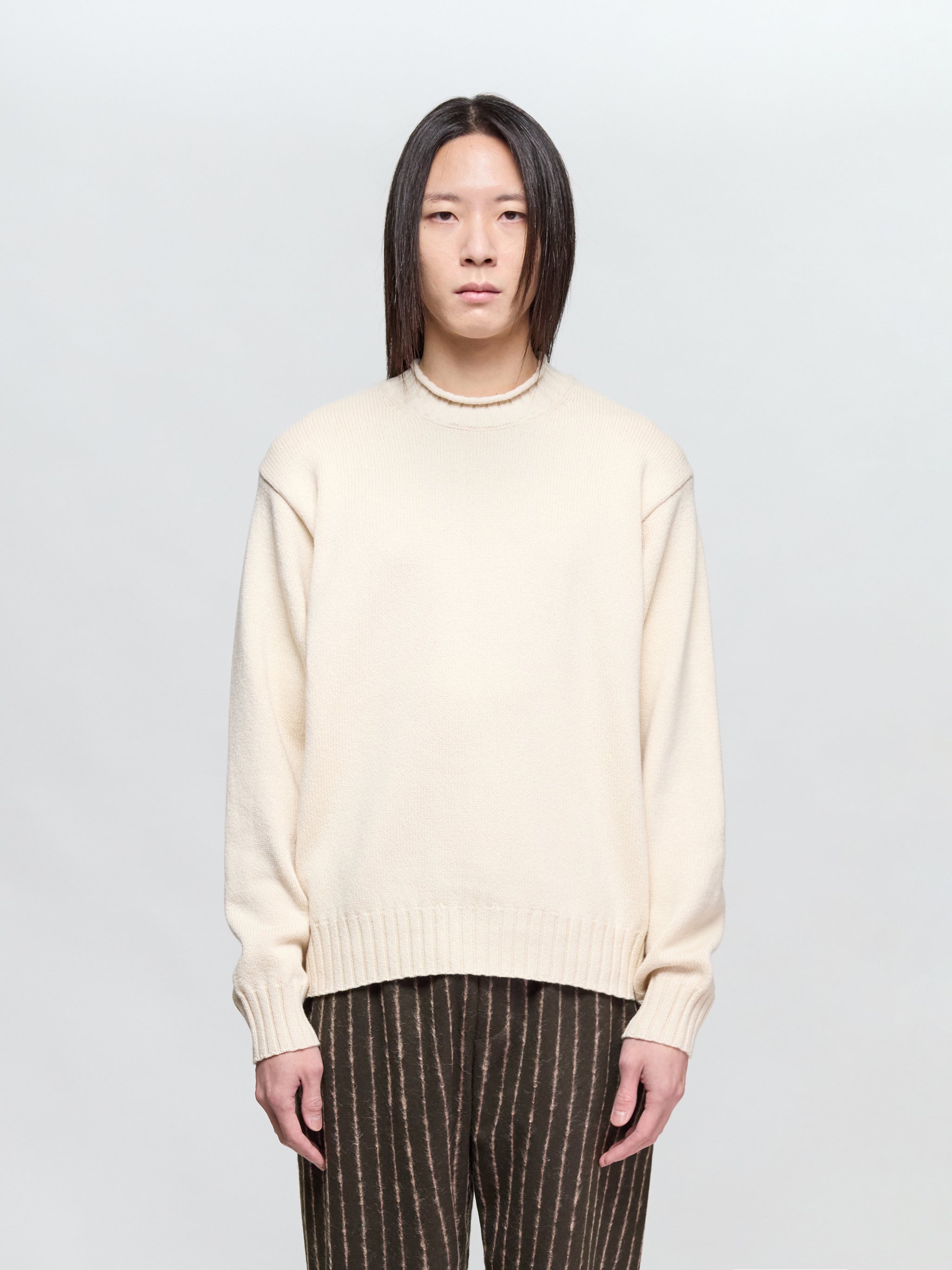 Tonal Mock Neck Sweater in Natural