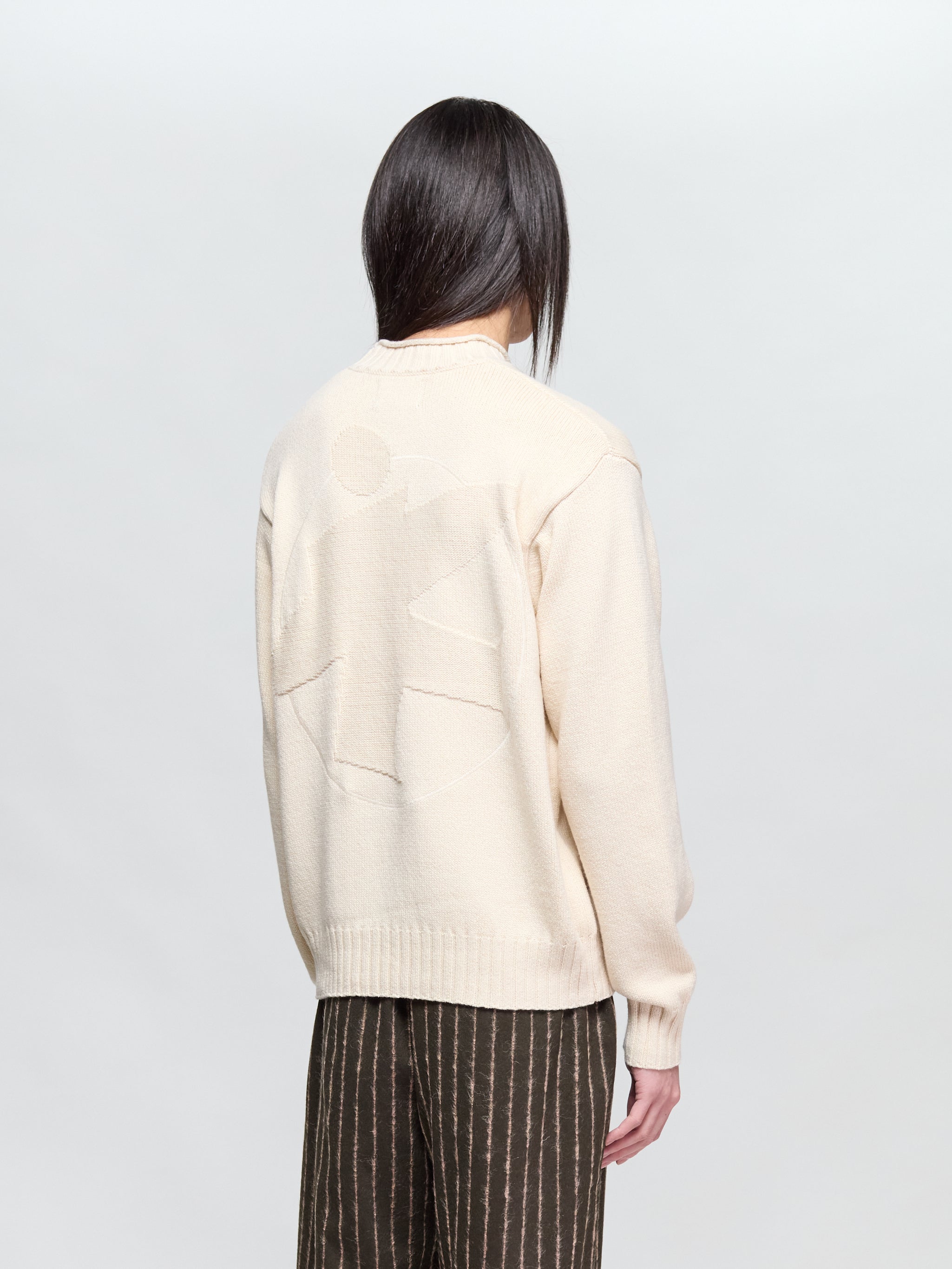 Tonal Mock Neck Sweater in Natural