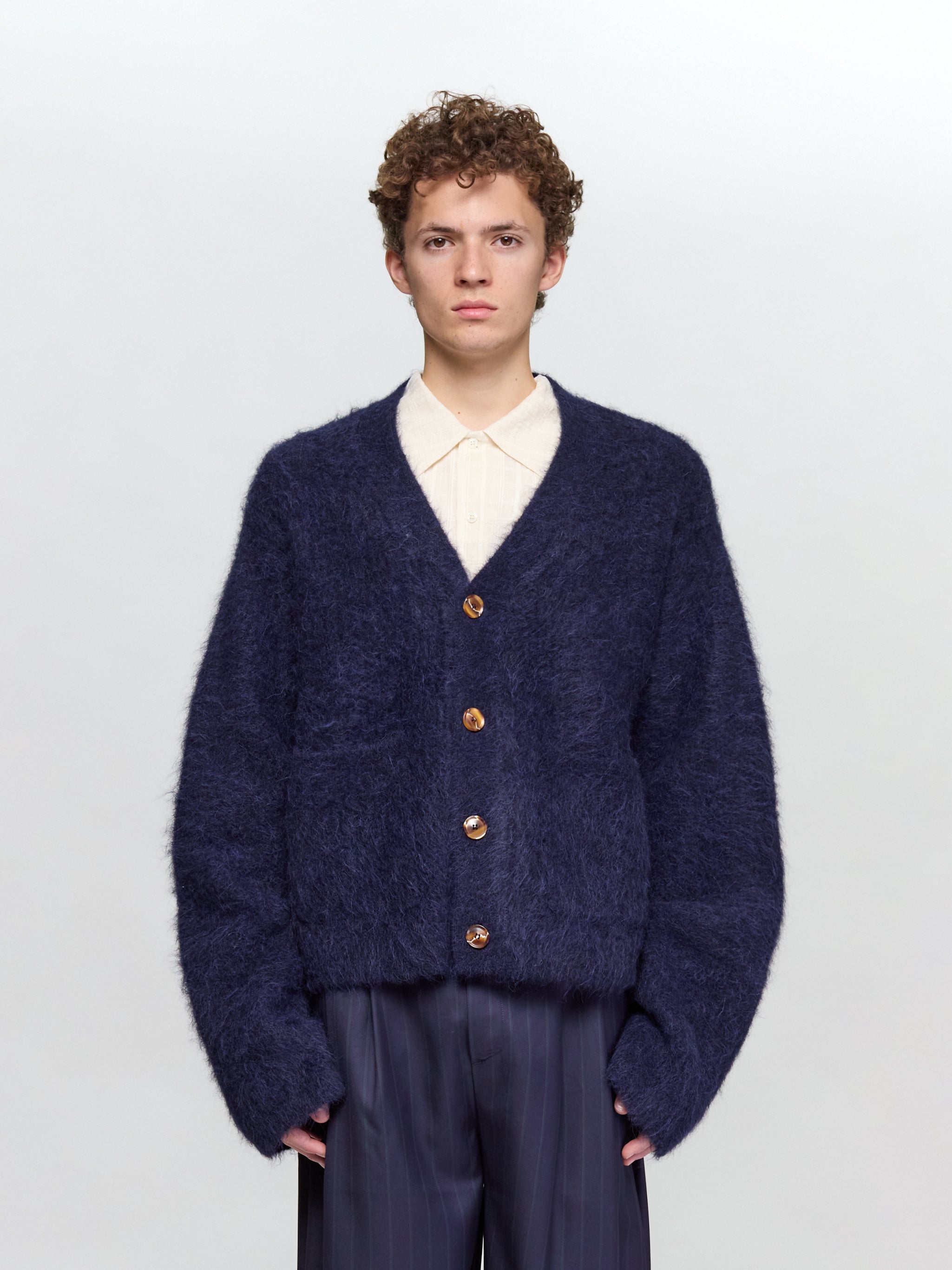 Lee Cardigan in Neptune Alpaca