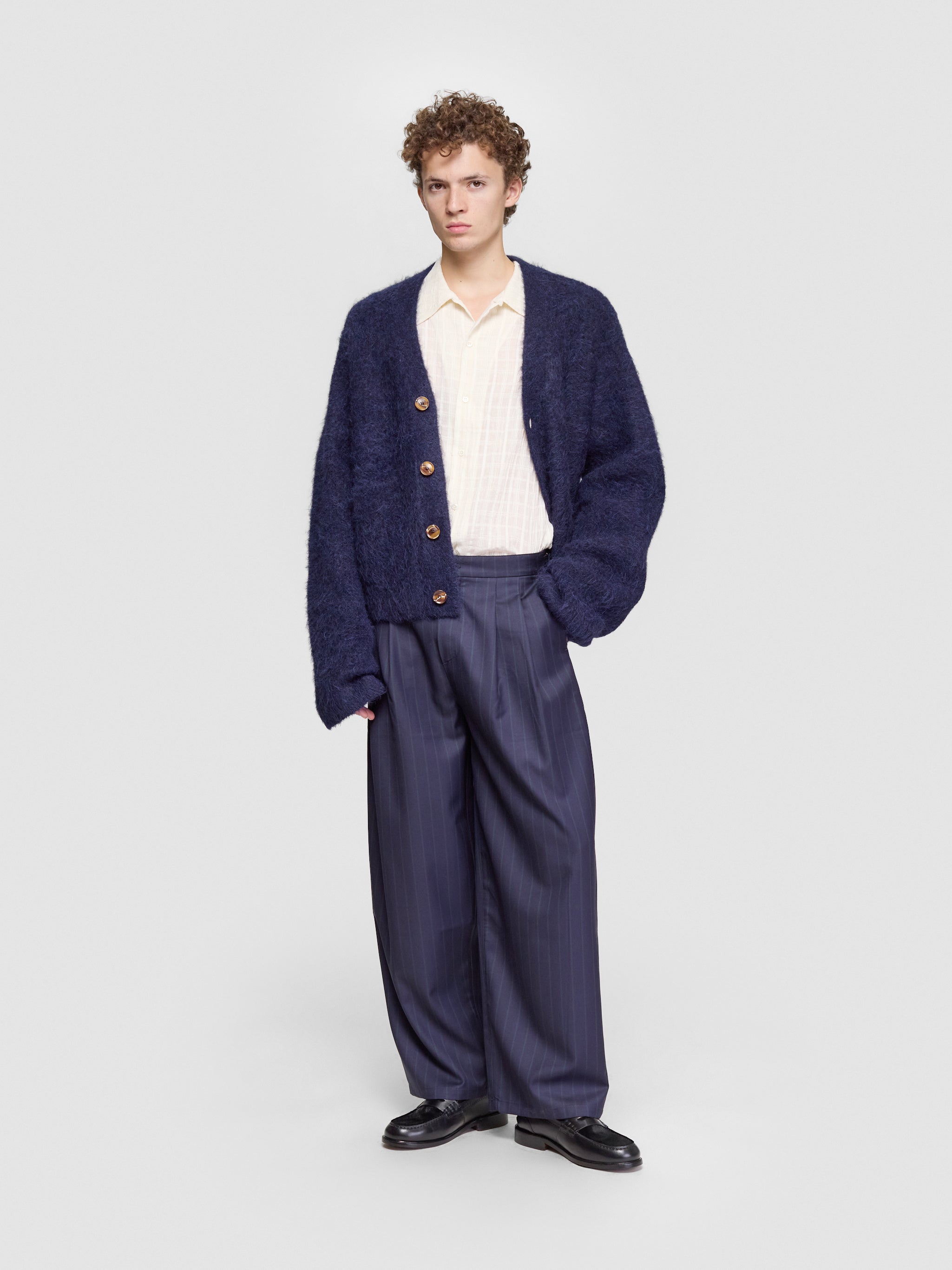 Lee Cardigan in Neptune Alpaca