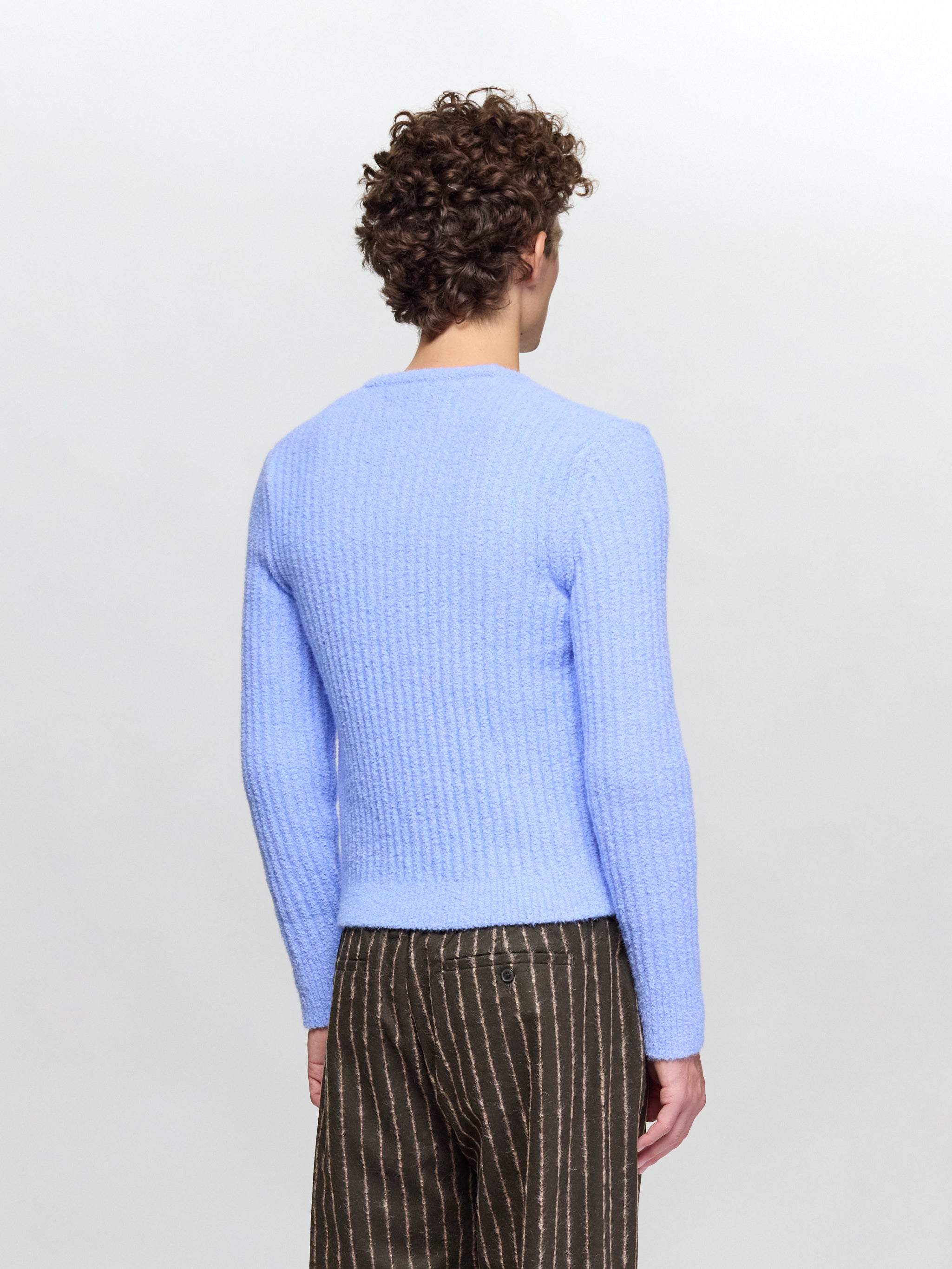 Cozy Asymmetric Knitted Cardigan in Light Blue