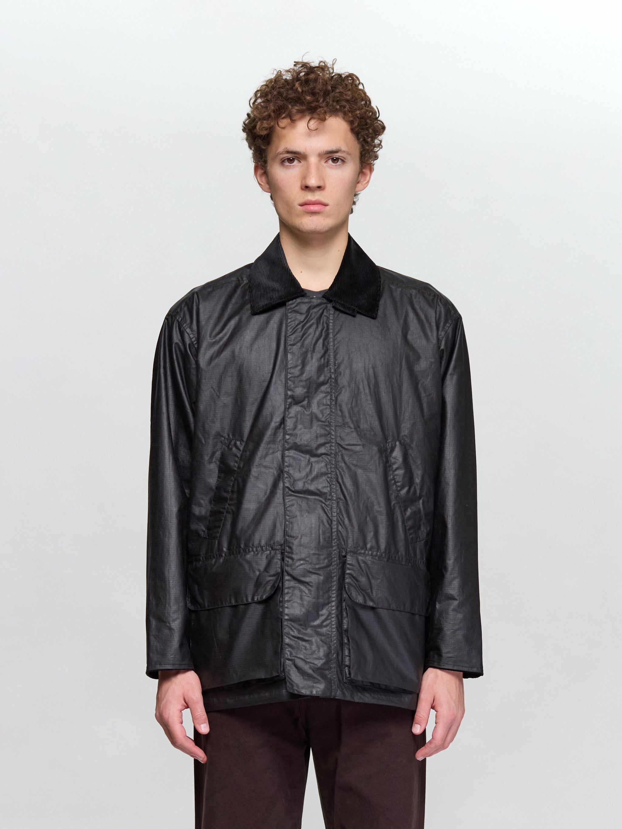 Waxed Ripstop Leisure Jacket in Black