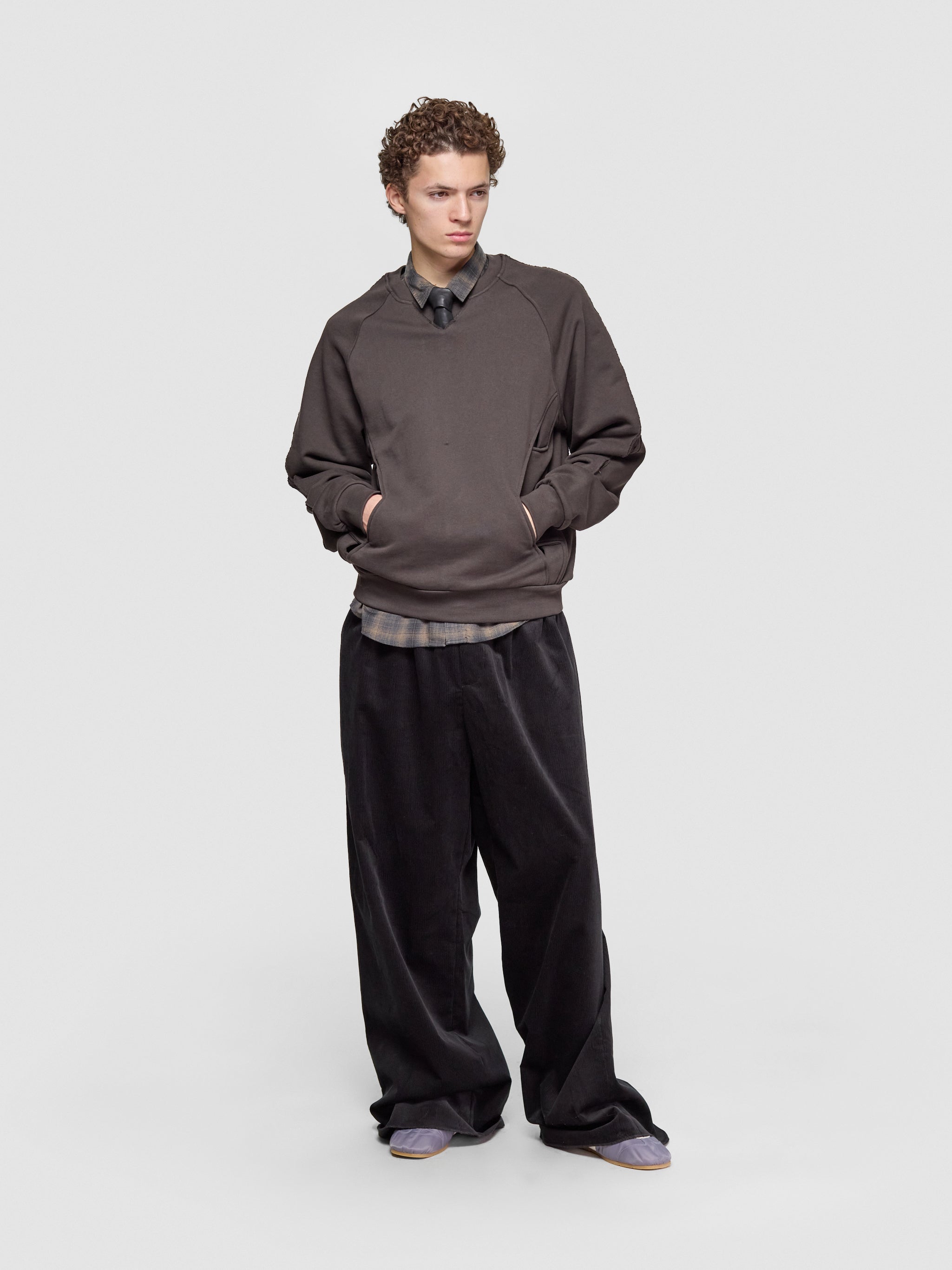 Deconstructed Tie-In Sweater in Tobacco