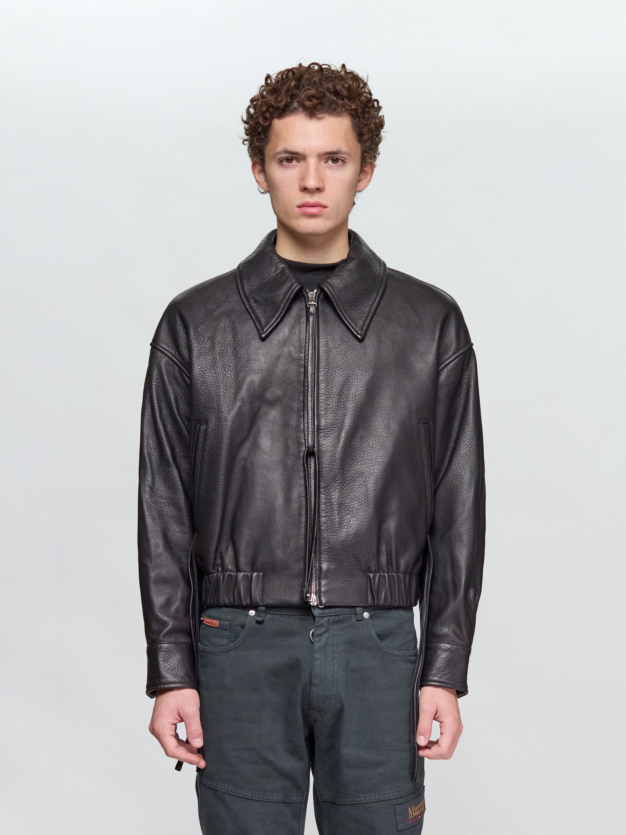 Tie a Knot "G.O.A.T" Jacket in Leather Black