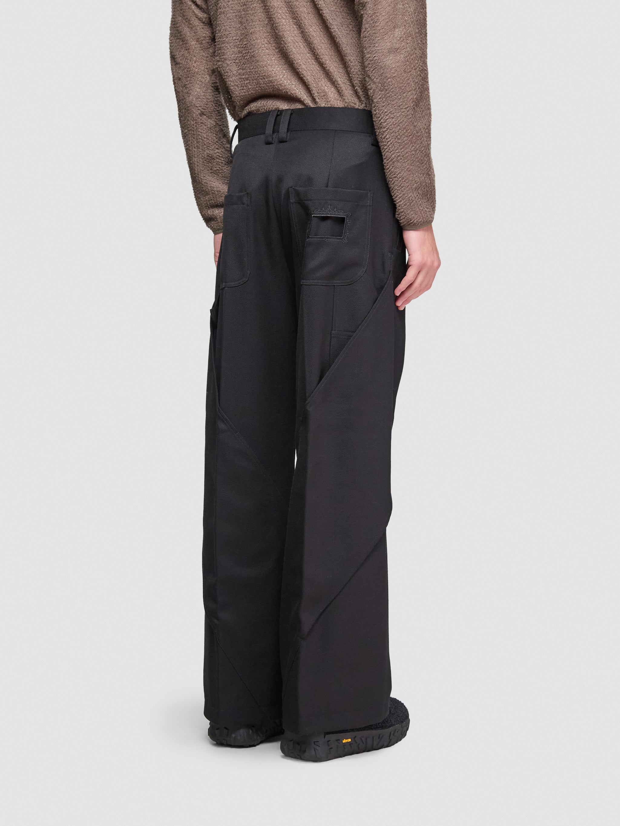 Deconstructed Carpenter Trousers in Black
