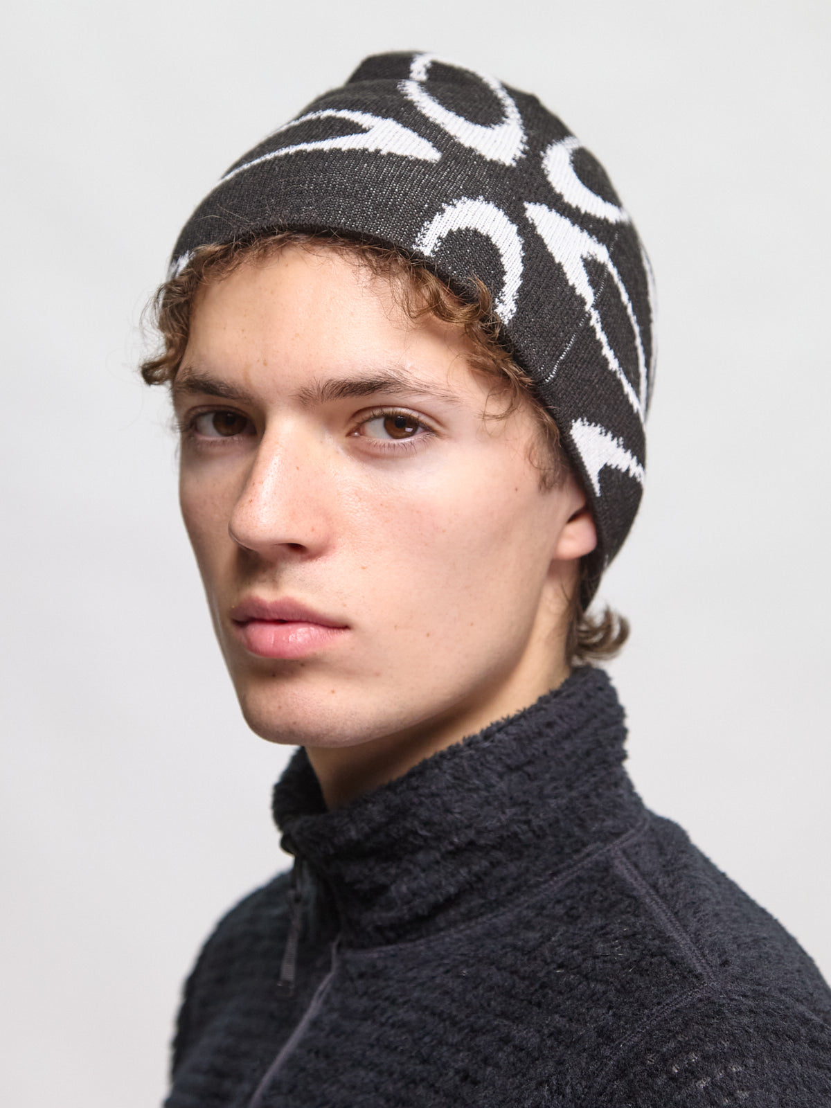 Ellipse Graphic Beanie in Black & White