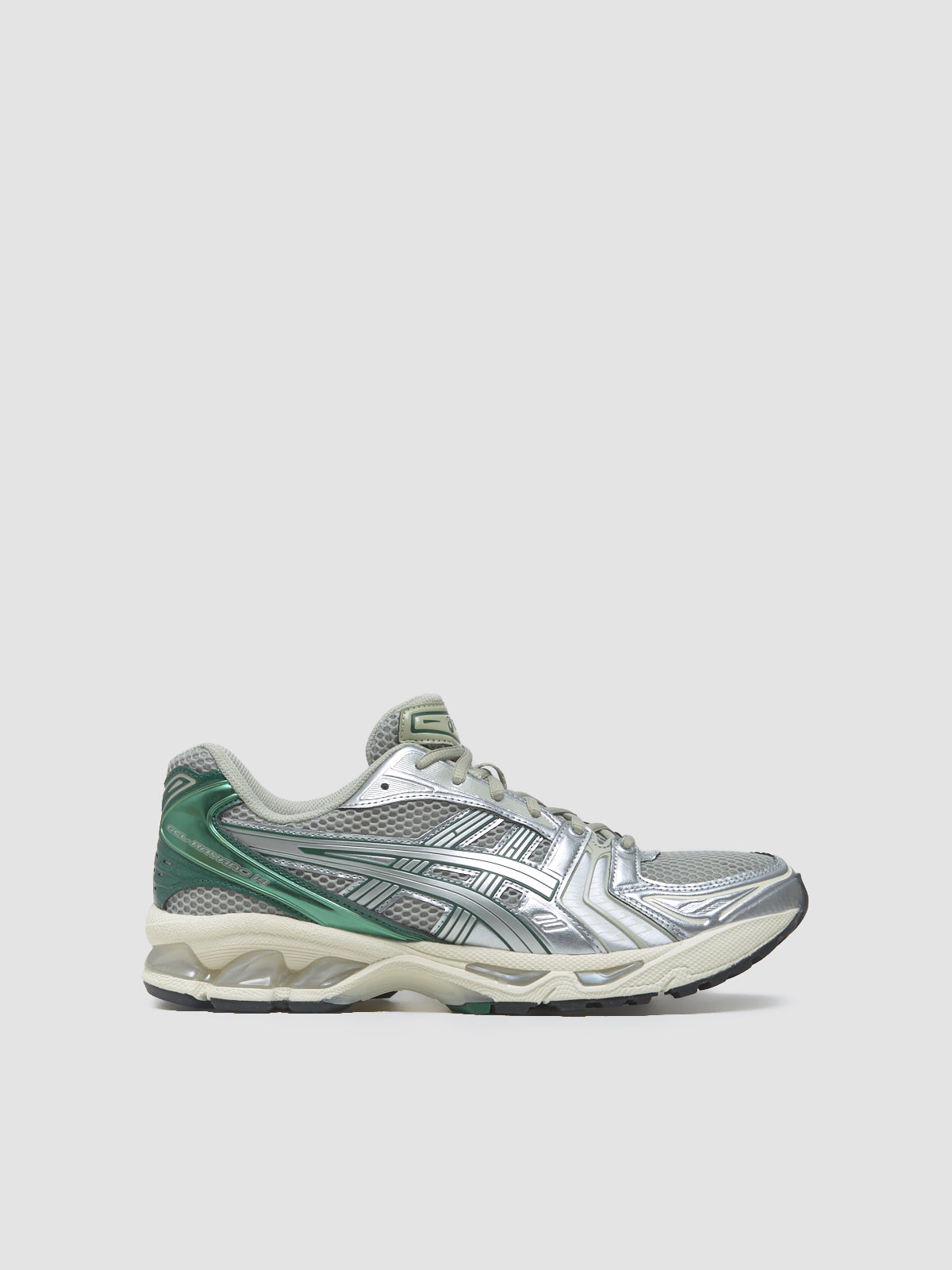 GEL-KAYANO 14 Sneaker in Dried Leaf Green & Pure Silver