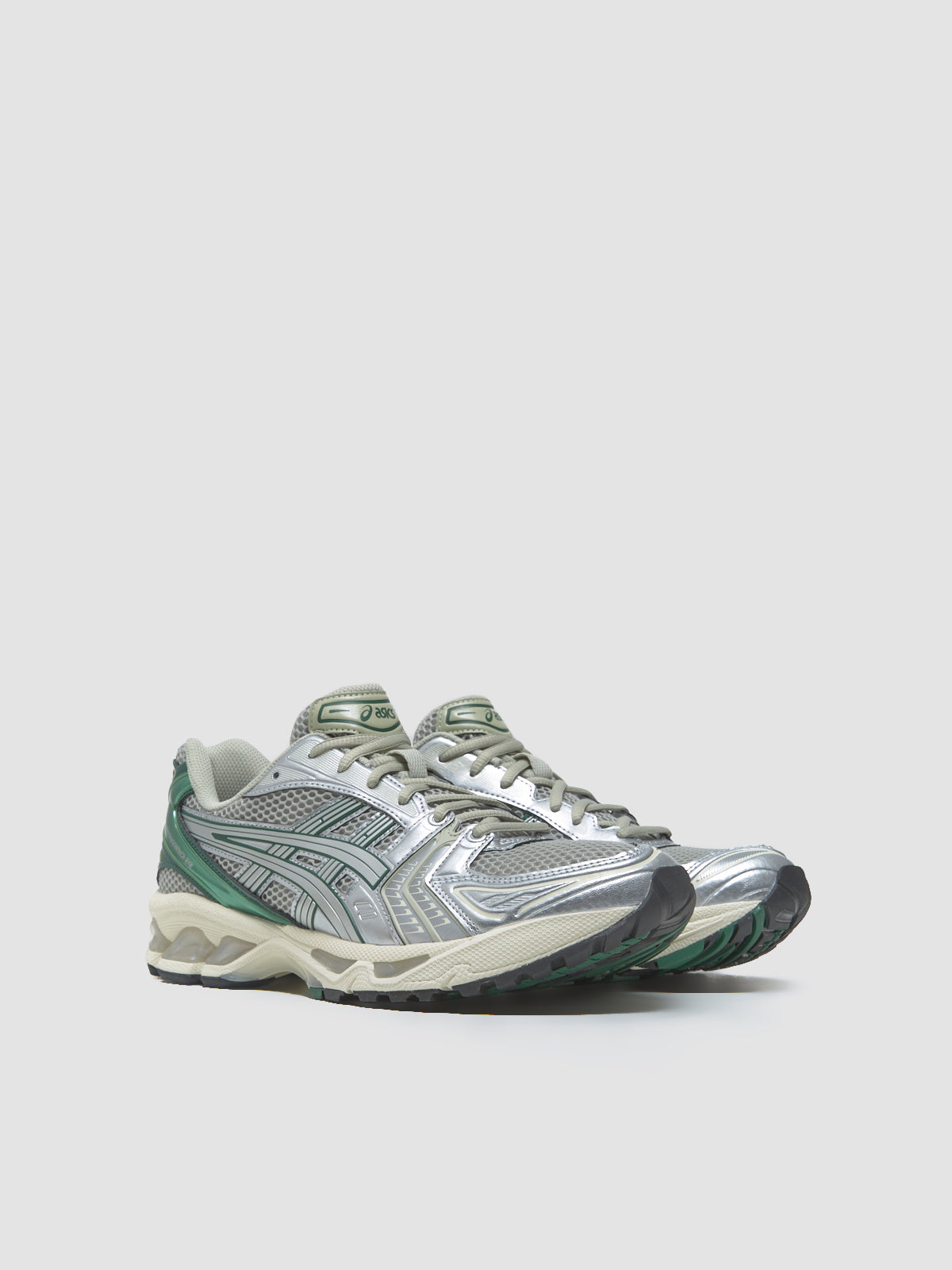 GEL-KAYANO 14 Sneaker in Dried Leaf Green & Pure Silver