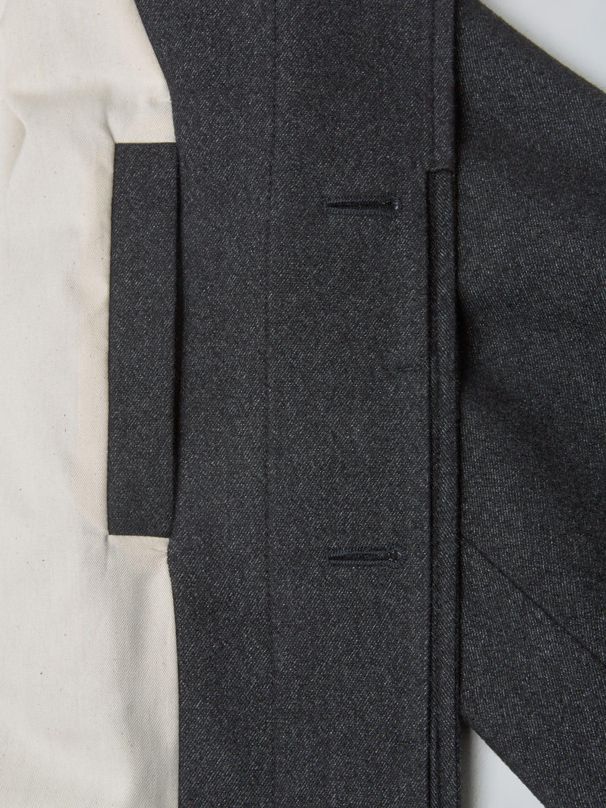 Raglan Sleeve Coat in Black & Grey Melange