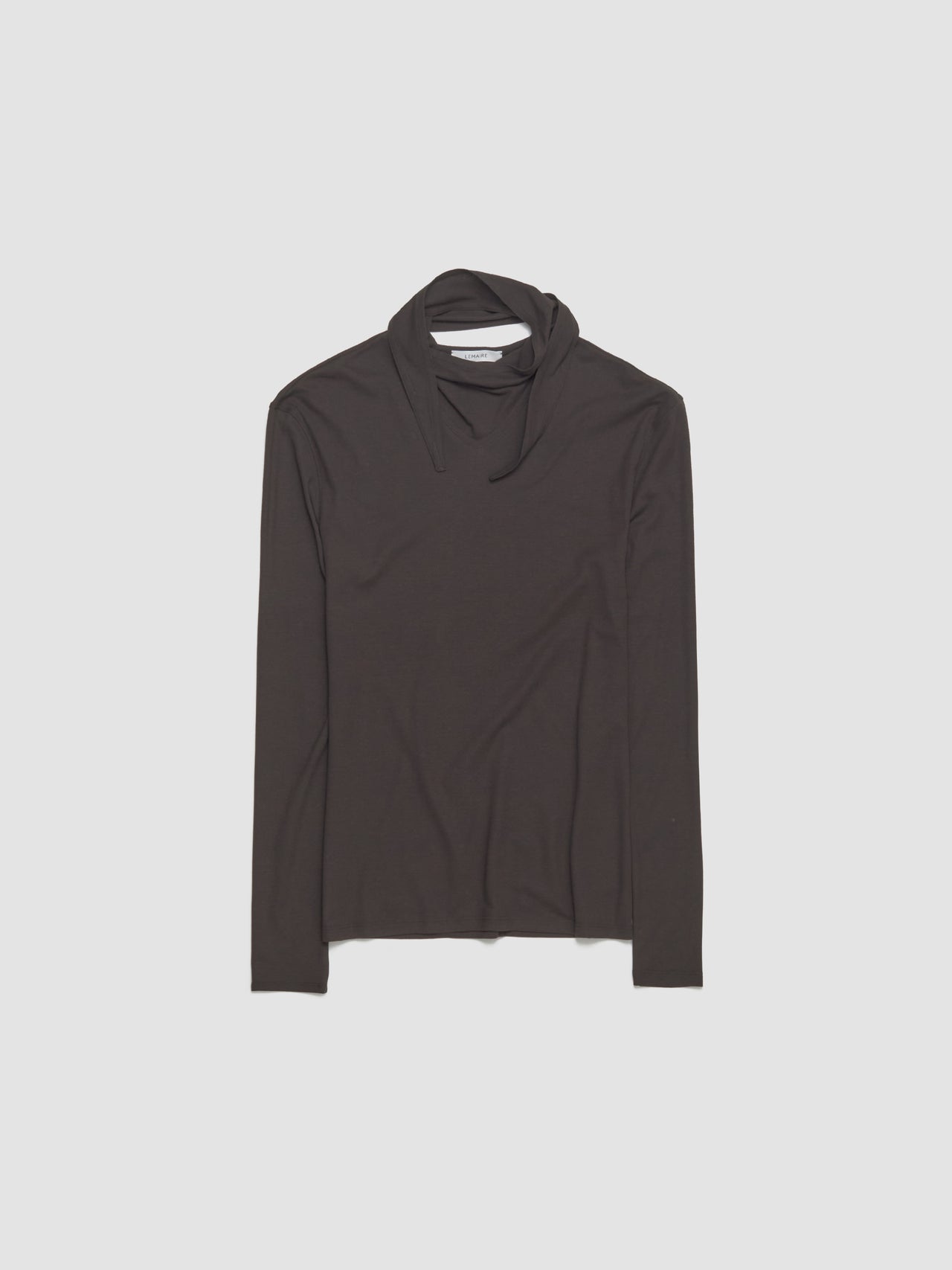 Long Sleeve Foulard Top in Dark Espresso