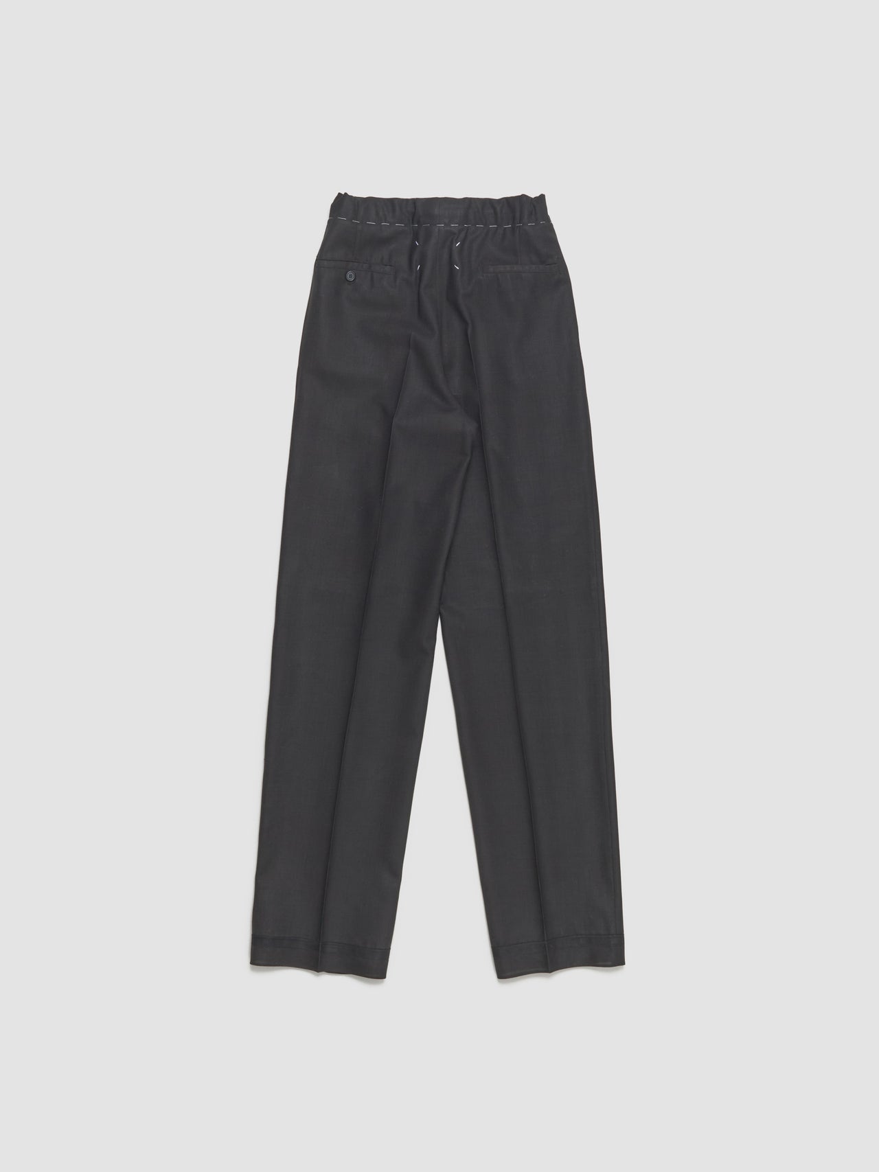 Wool Drawstring Pants in Dark Brown
