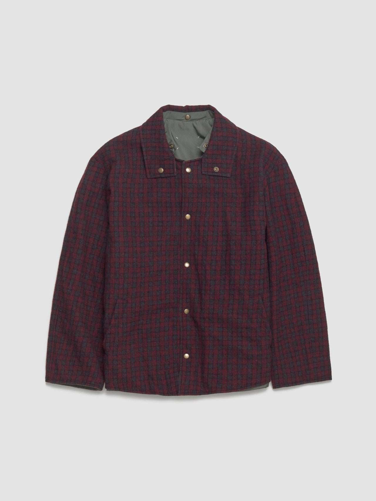 Sport Jacket in Military & Burgundy Check