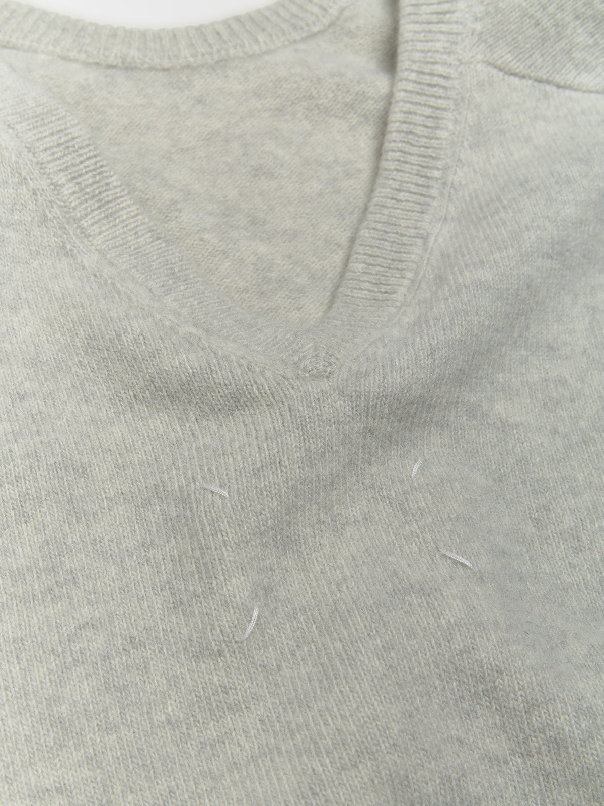 V-Neck Sweater in Light Grey