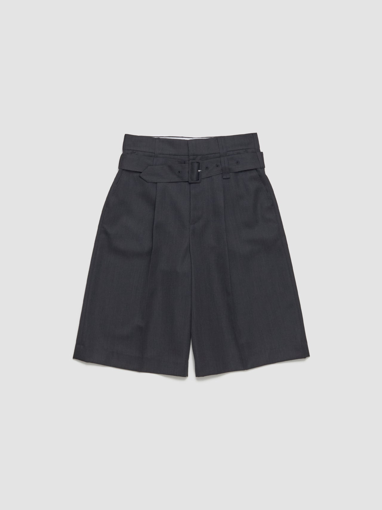 Wide Leg Multi Belt Loop Shorts in Black